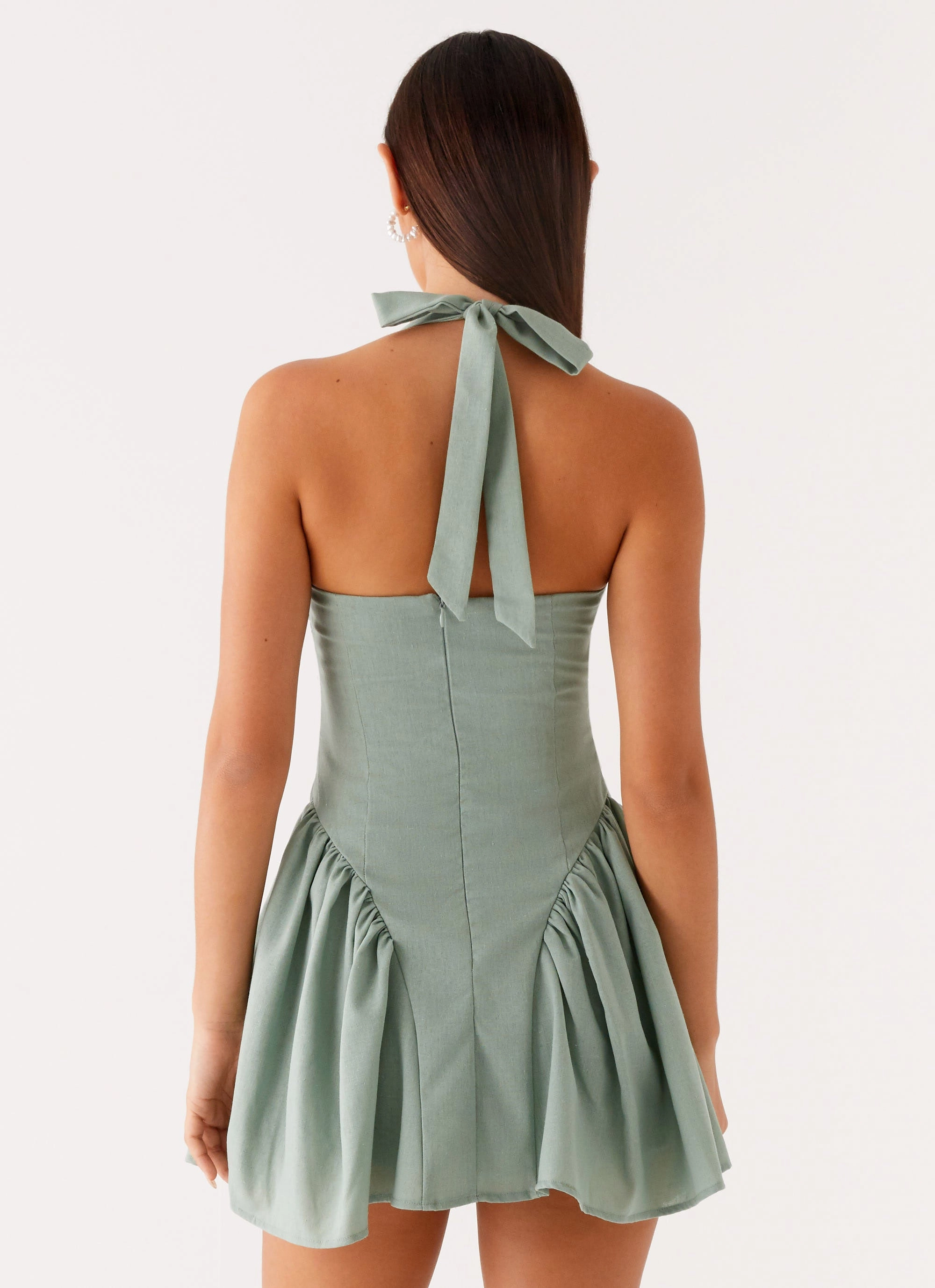 Fable Mini Dress - Sage Back-Zip Flawless Fit