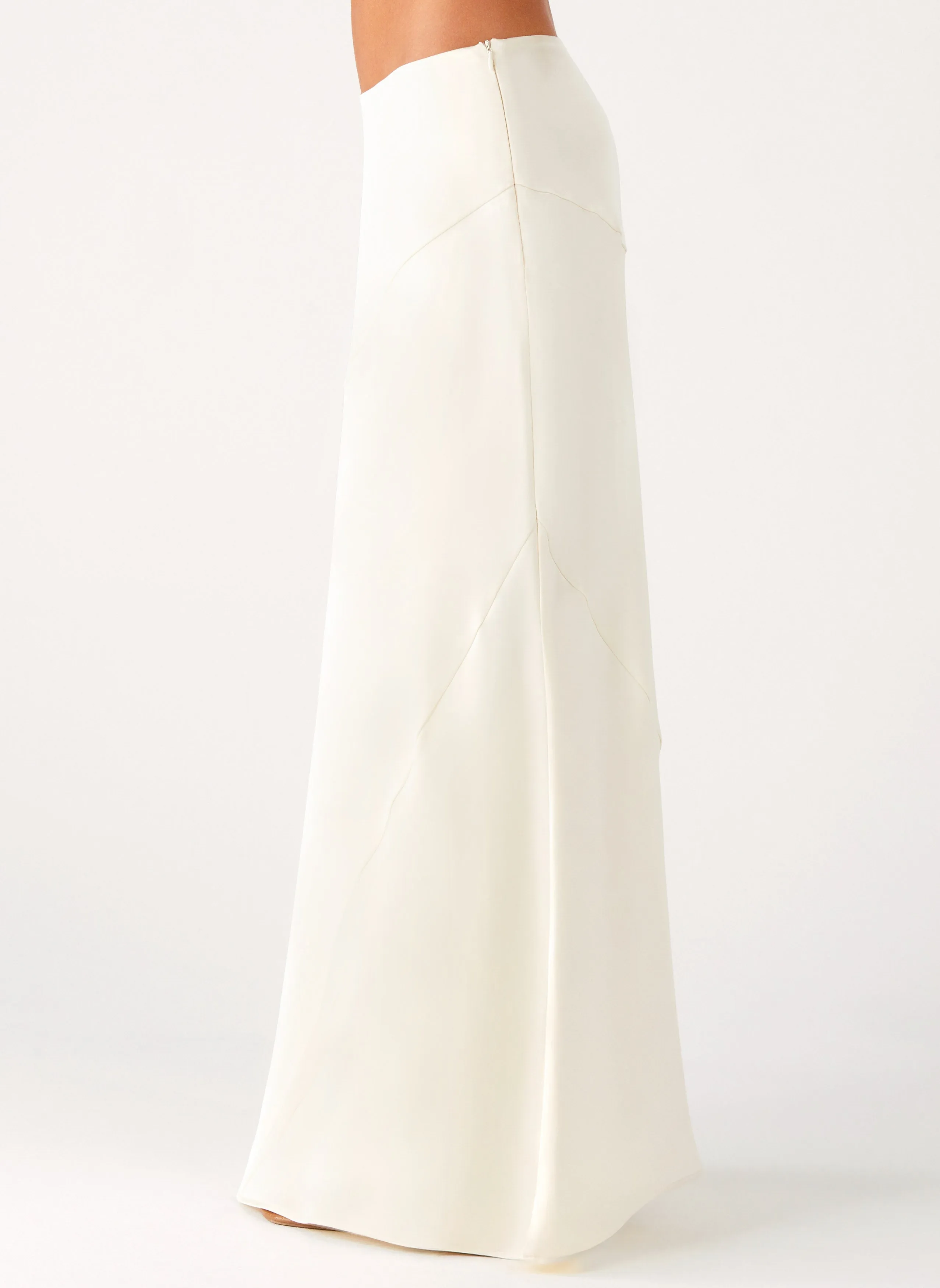 Contrast Panel Chandra Maxi Skirt - Ivory