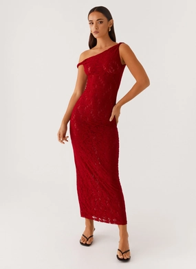 Odor-Control Arabella Twist Shoulder Maxi Dress - Maroon