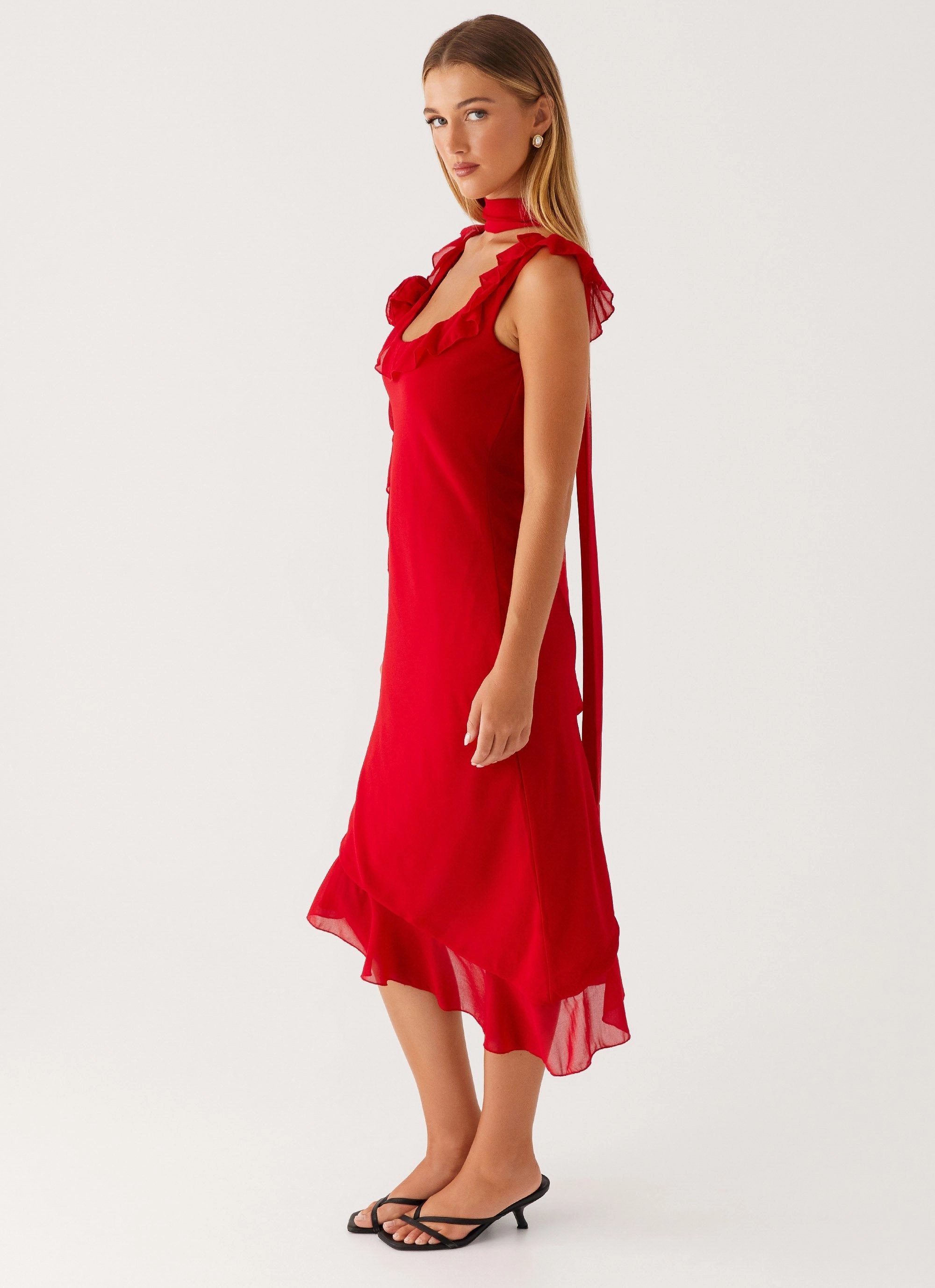 Formal-look Fariday Midi Dress - Red