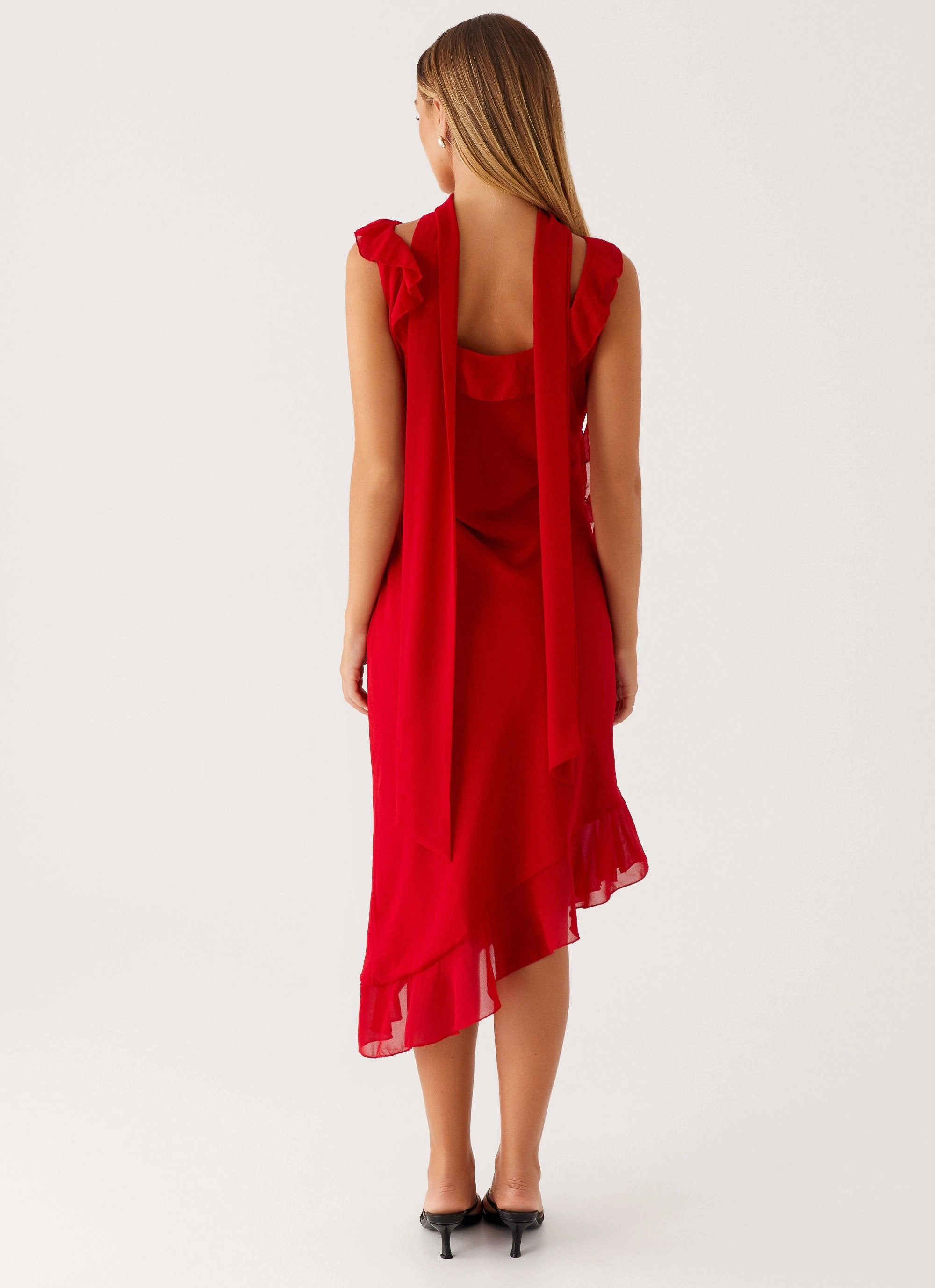Joy Glow Fariday Midi Dress - Red