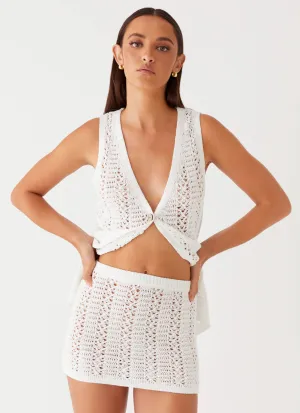 A line Easy Movement Capri Glow Knit Skirt - Cloud White
