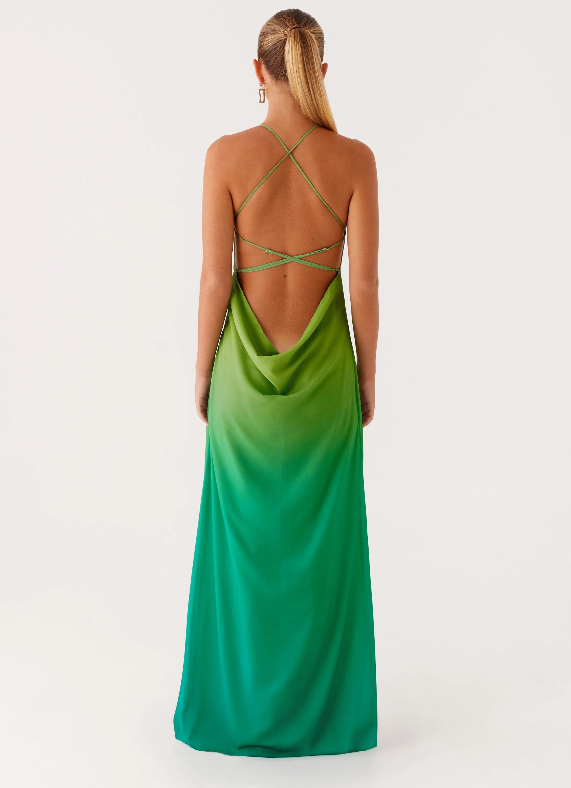 Empire Waist Opposites Attract Maxi Dress - Green Ombre