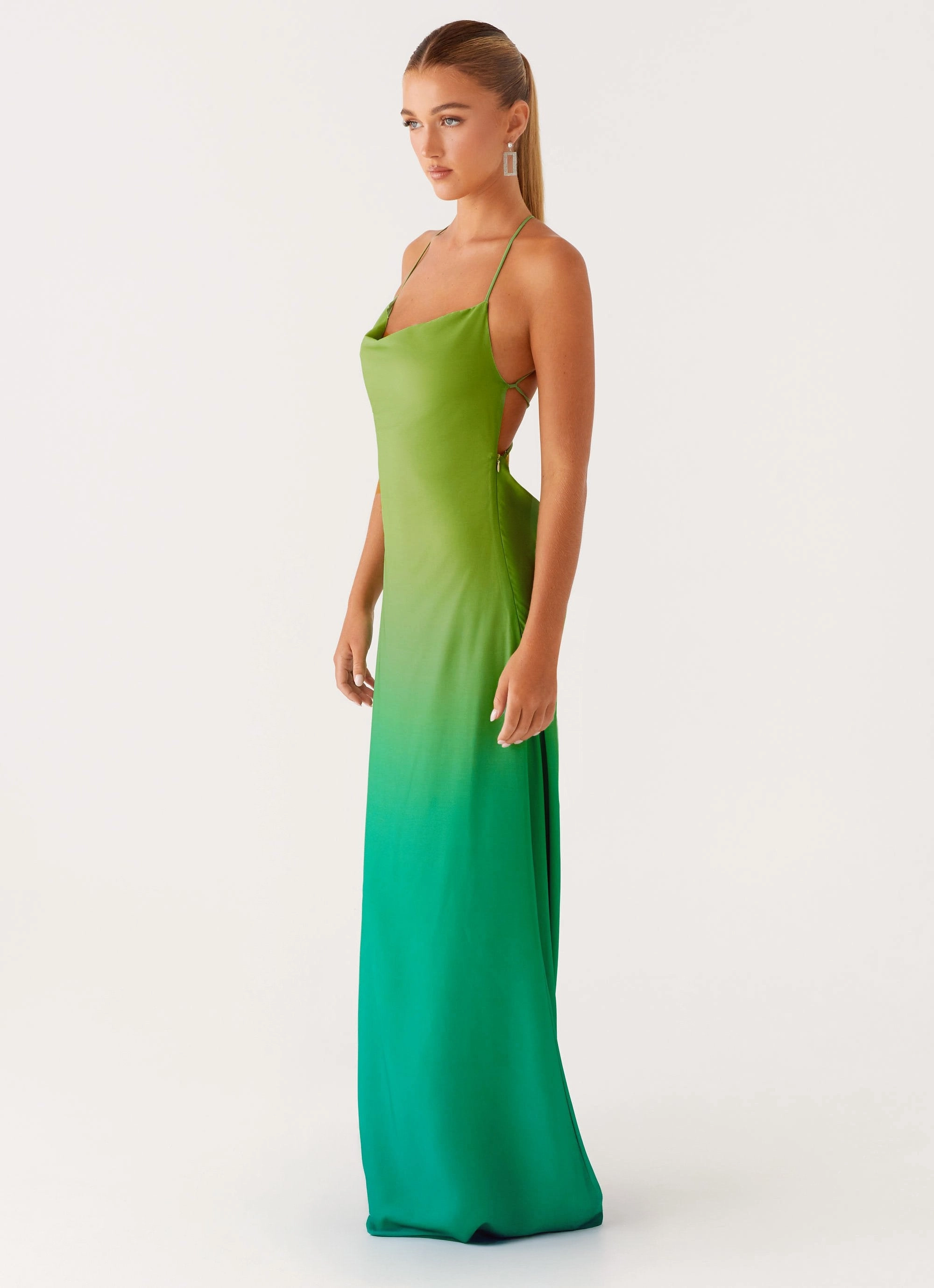 Fashion Daily Opposites Attract Maxi Dress - Green Ombre