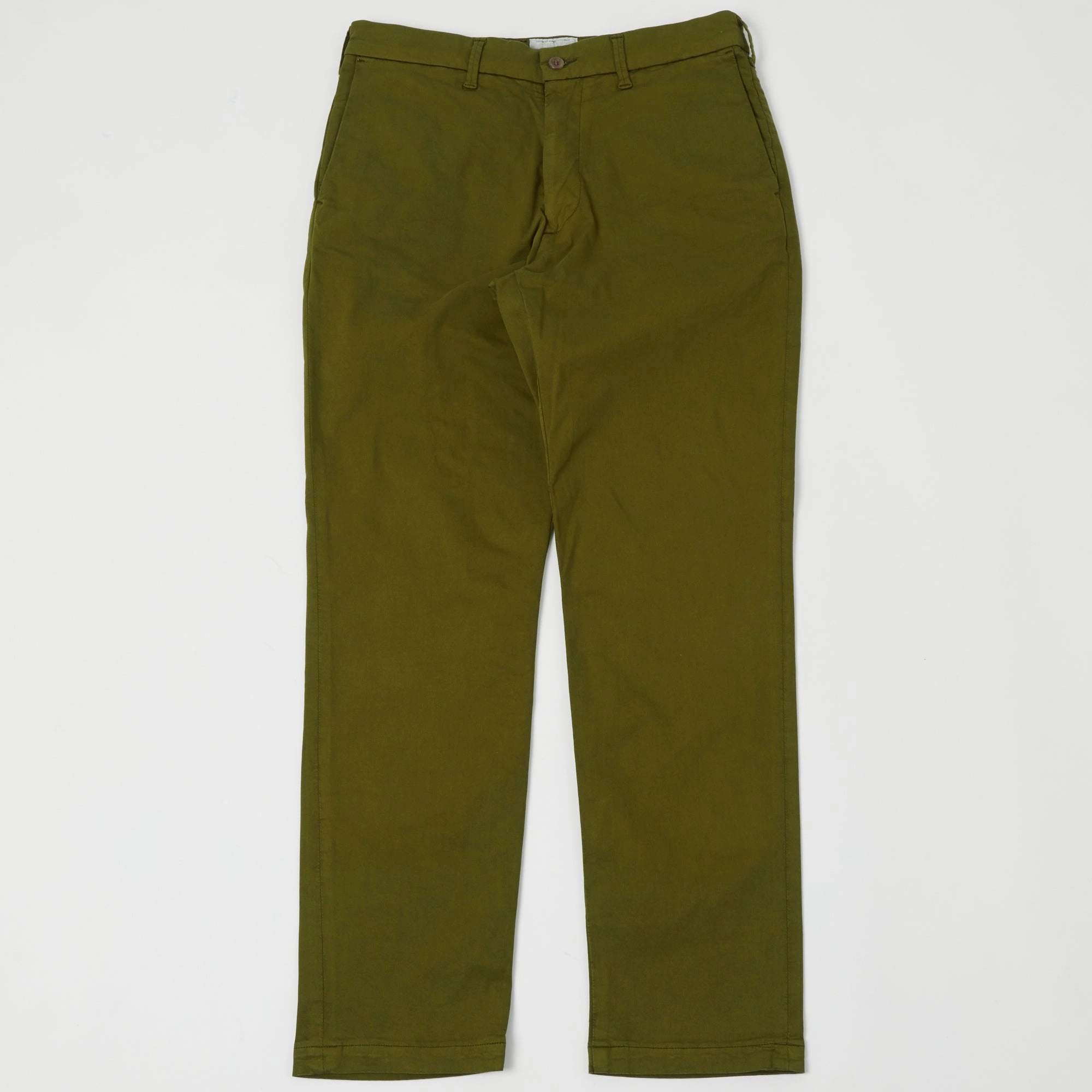 Spellbound Slim Tapered Stretch Chino - Army Green Wool blend