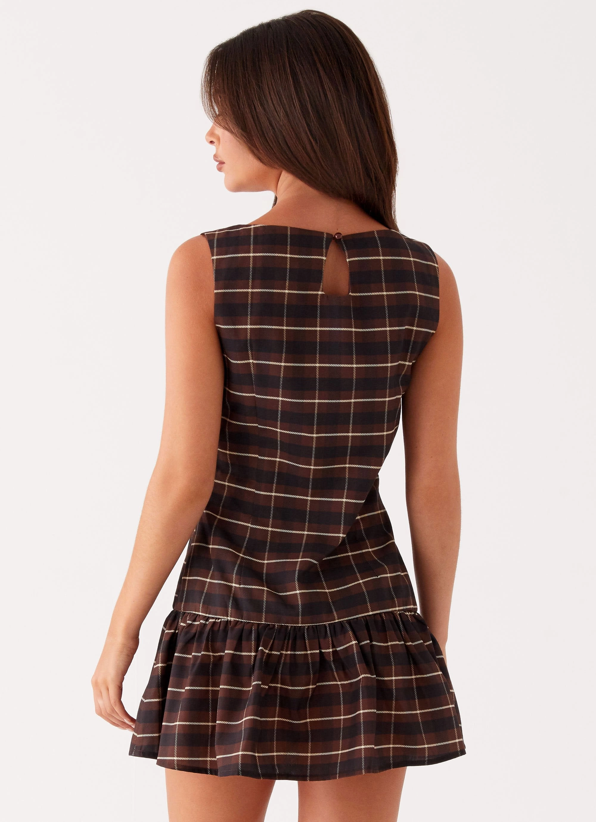 Smart Fabric Arizona Mini Dress - Brown Black Check