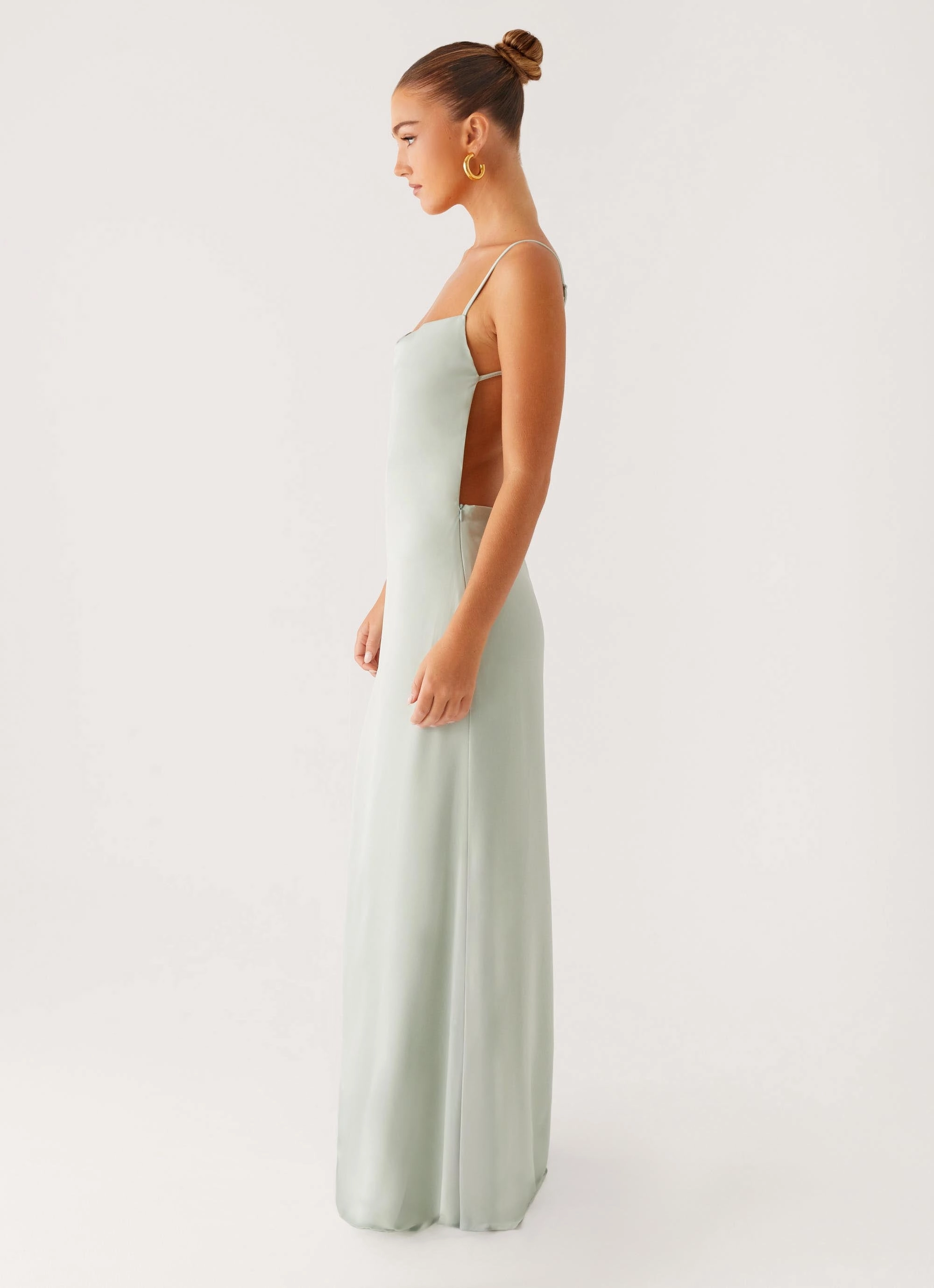 Fall Go Chic Tailoring Waist Yves Maxi Dress - Mint