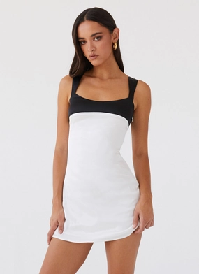 Layer Ready Formal-look Odette Satin Mini Dress - Noir Pearl
