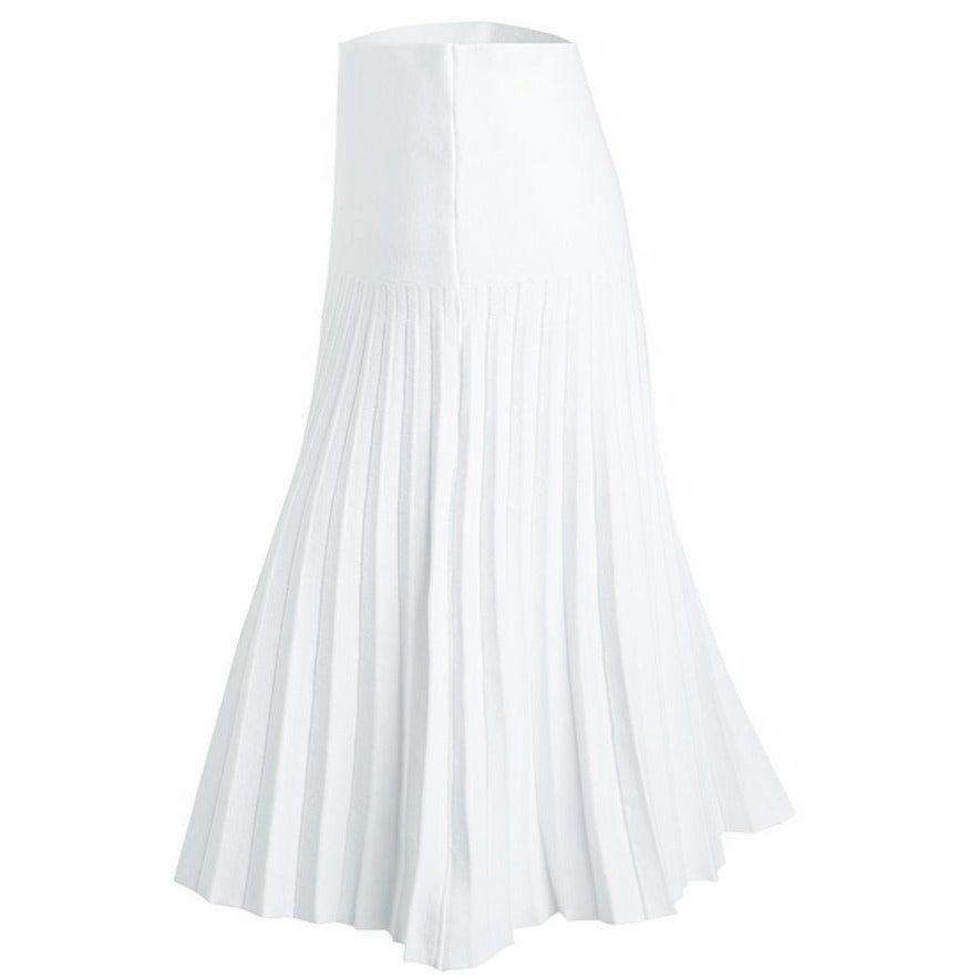 MM SUMMER PLEATED SKIRT- PURE WHITE. Flexible Motion Trendy Look