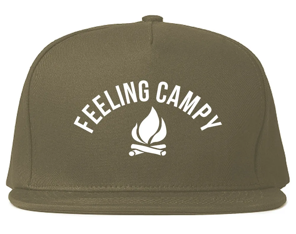 Feeling Campy Camp Fire Outdoor Mens Snapback Hat