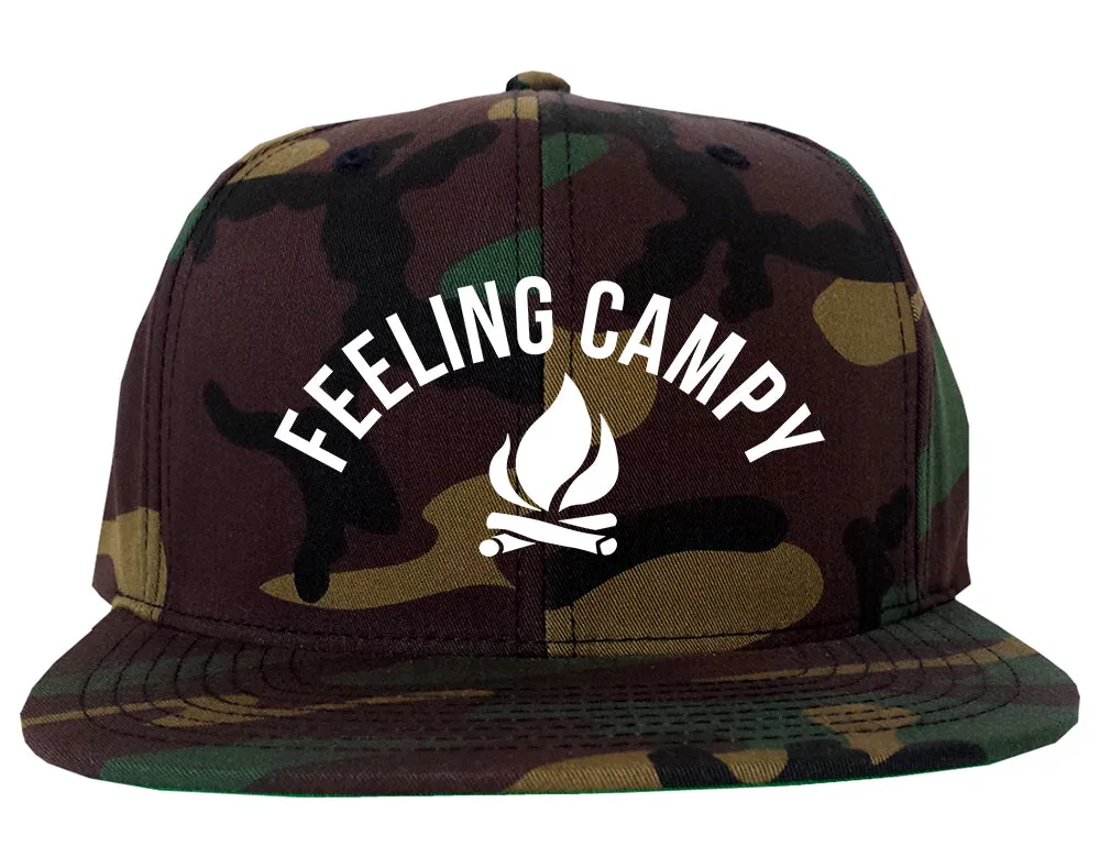 Feeling Campy Camp Fire Outdoor Mens Snapback Hat