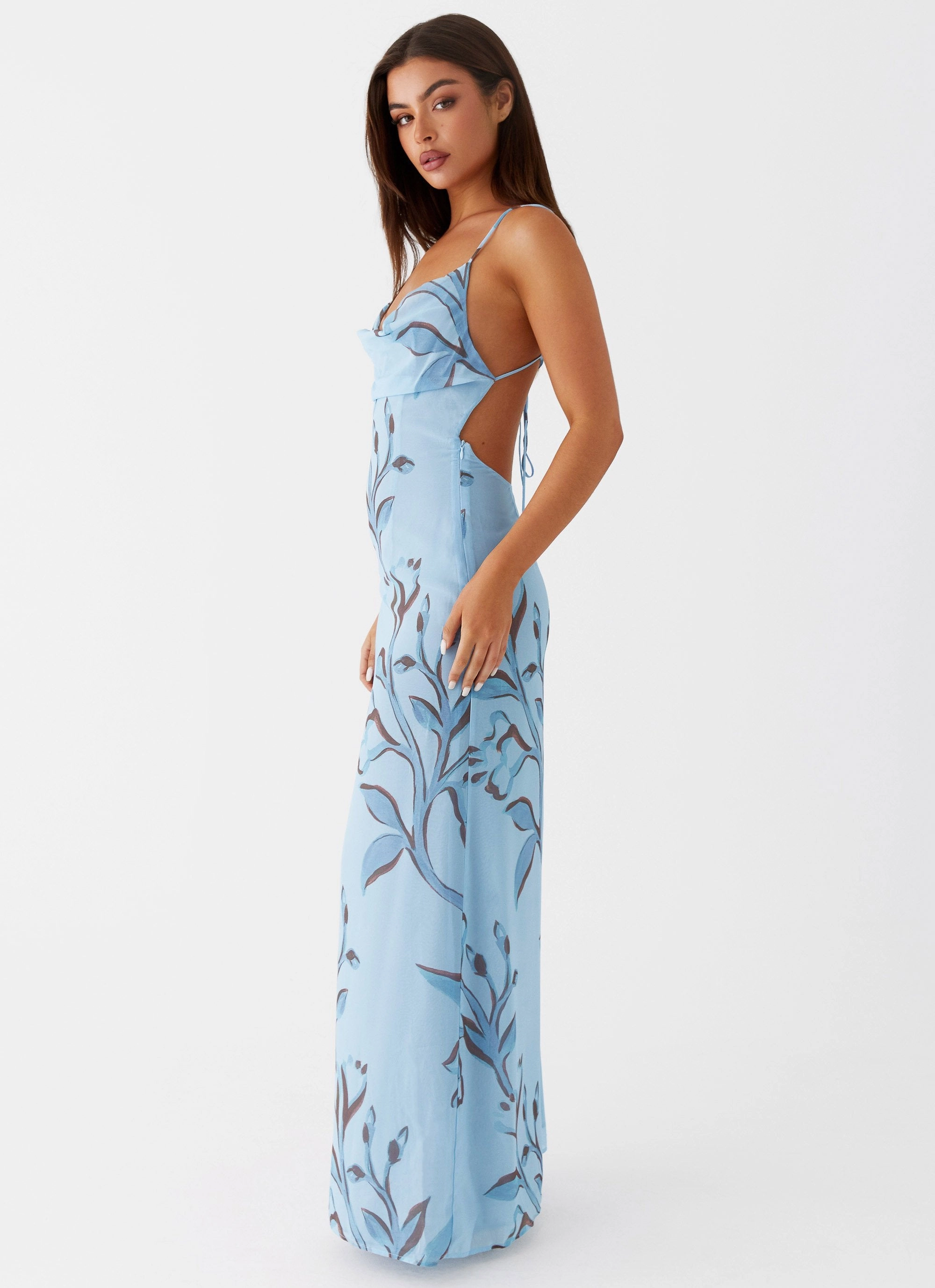 Felicia Daisy Maxi Dress - Blue Floral QuickReleaseClasp