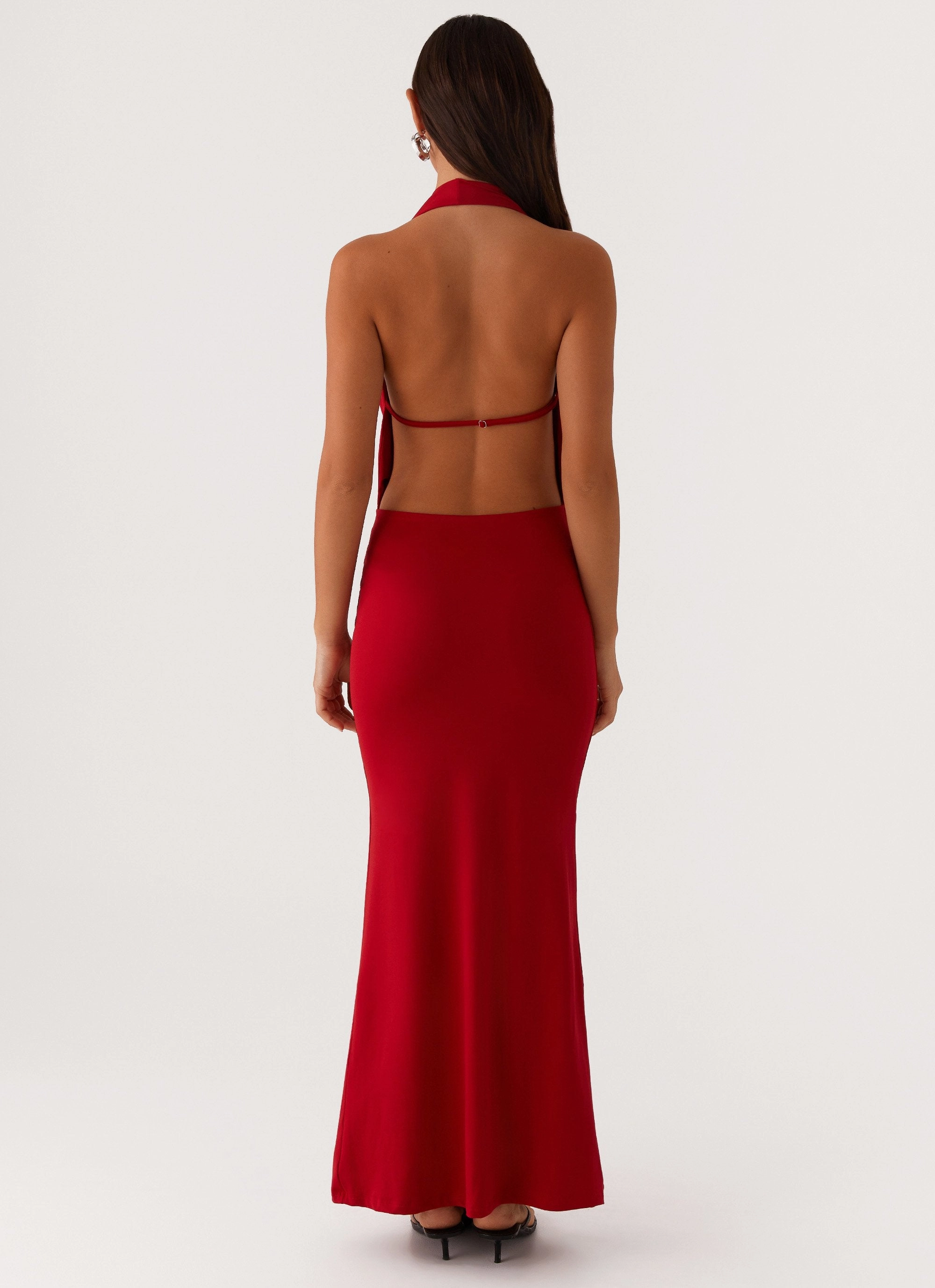 Dedicated Maxi Dress - Red Seasonal Essential Flattering Waist