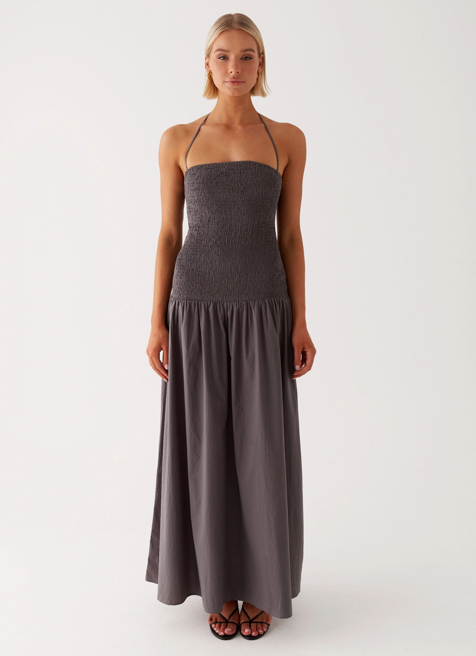 Zahra Maxi Dress - Charcoal Chic Rhythm Family Joy