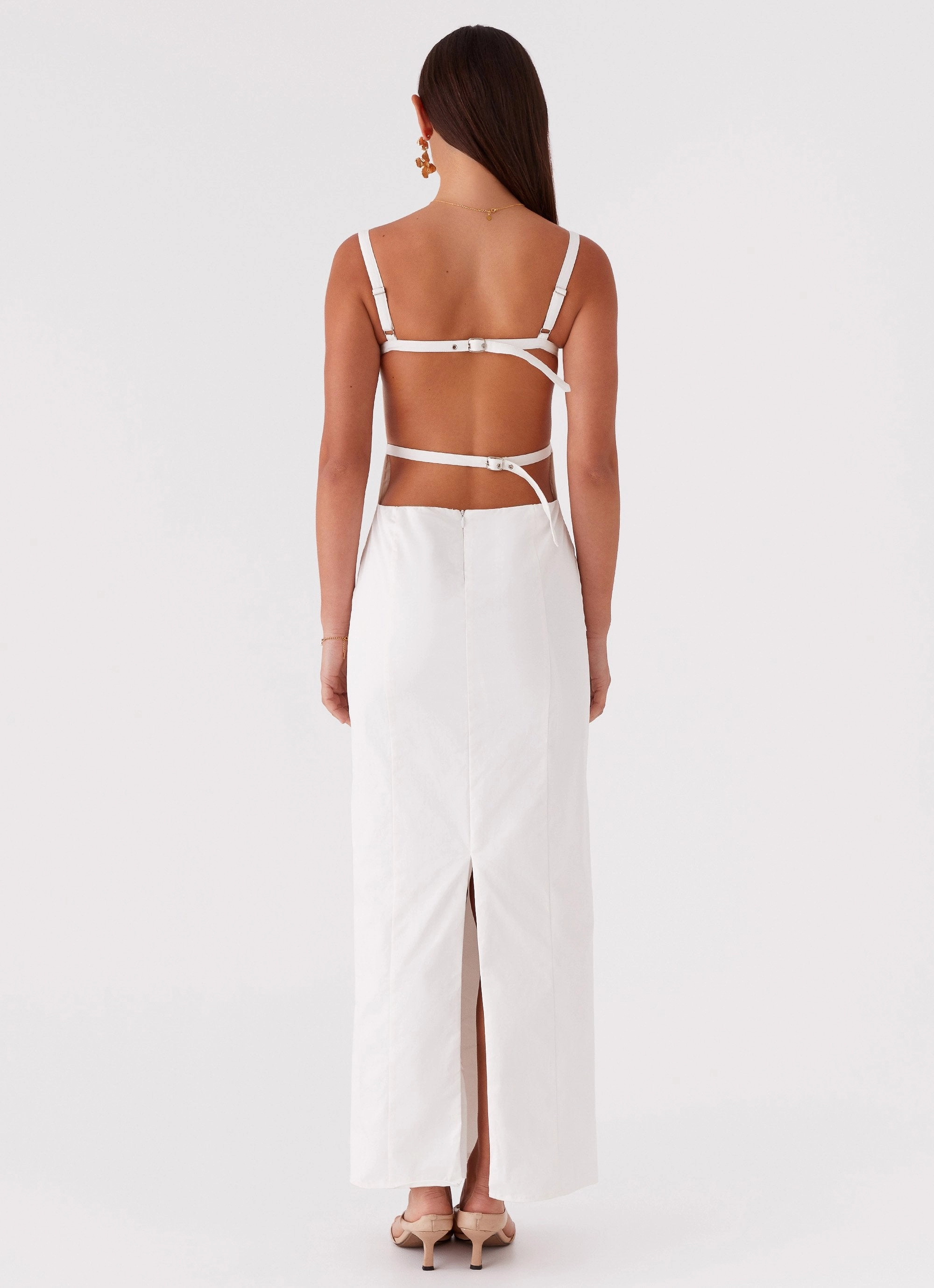 Smooth Look Naomi Backless Maxi Dress - Off White