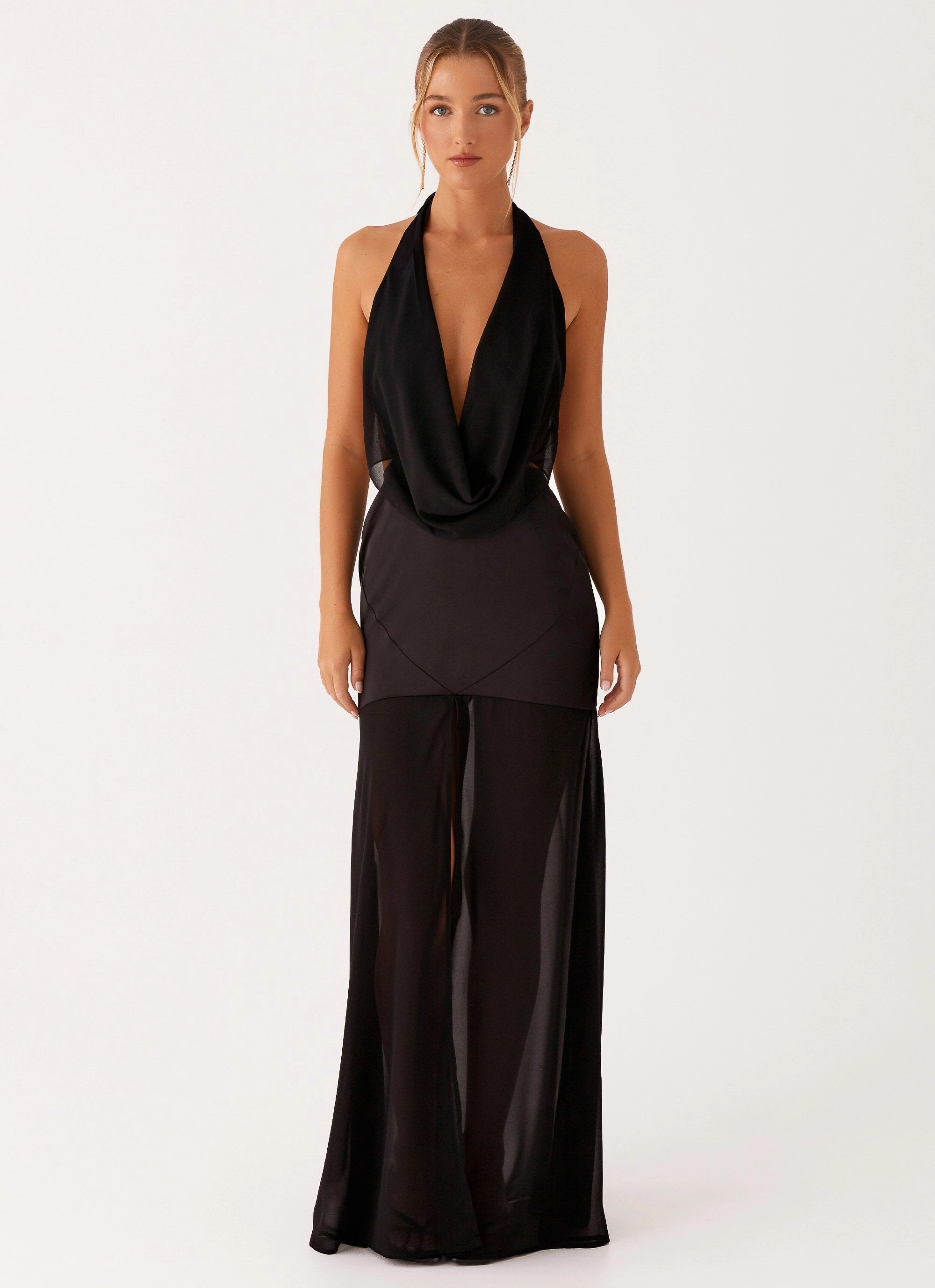 Fenella Maxi Dress - Black Cozy Flex Basic Shape