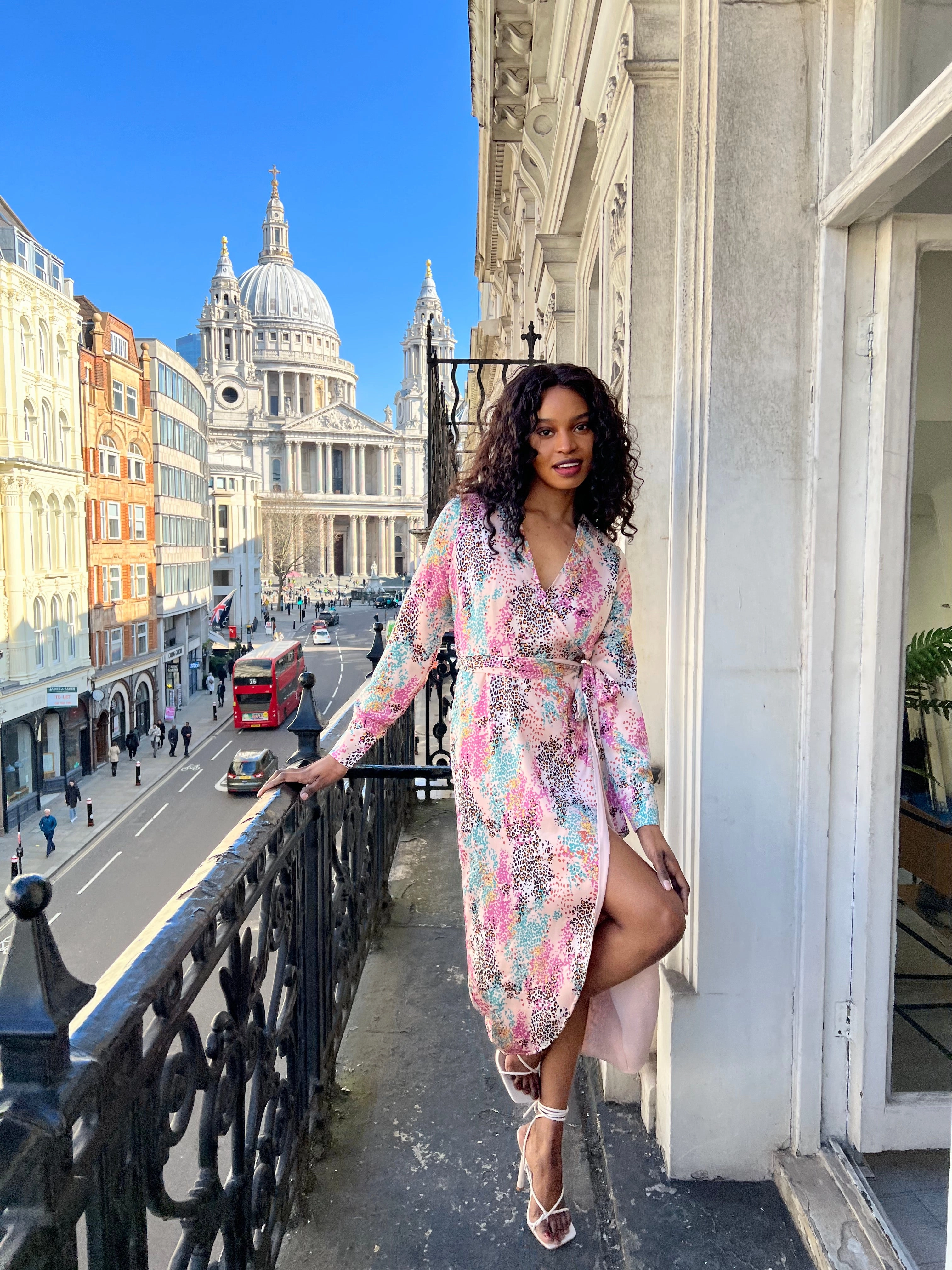 Fergie Reversible 2 in 1 Wrap Midi Dress / Animal Print Casual-Look