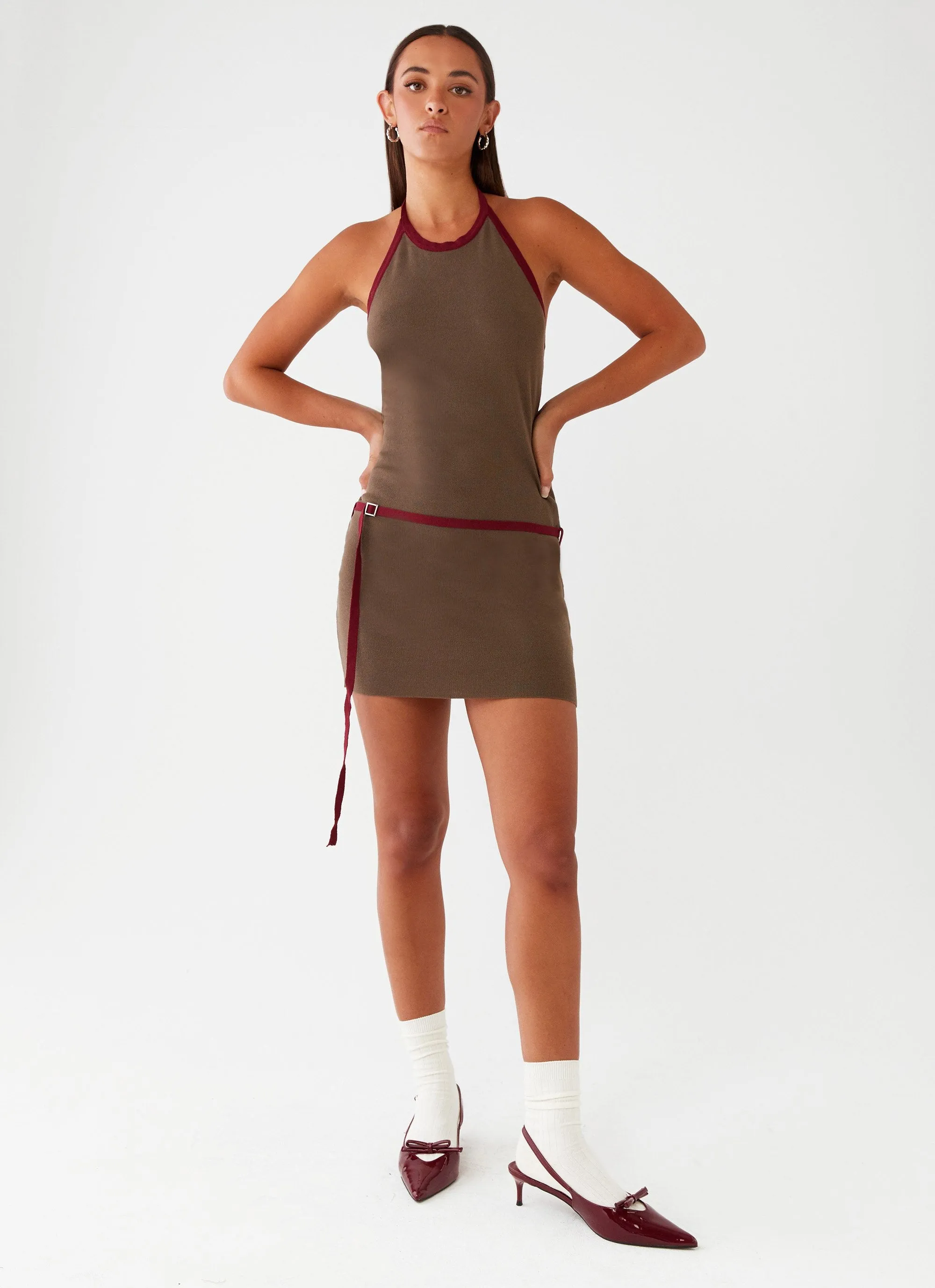 Ferne Mini Dress - Iron Grey Abstract art