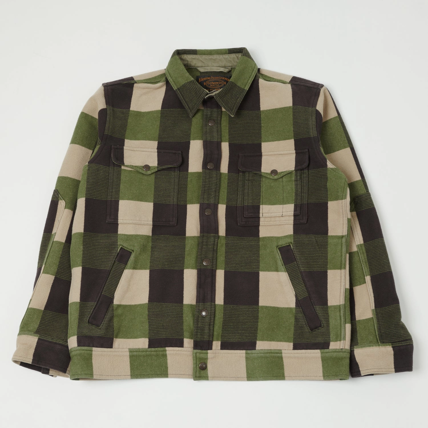 Filson Beartooth Camp Jacket - Cinder Olive Check Travel Ready Look