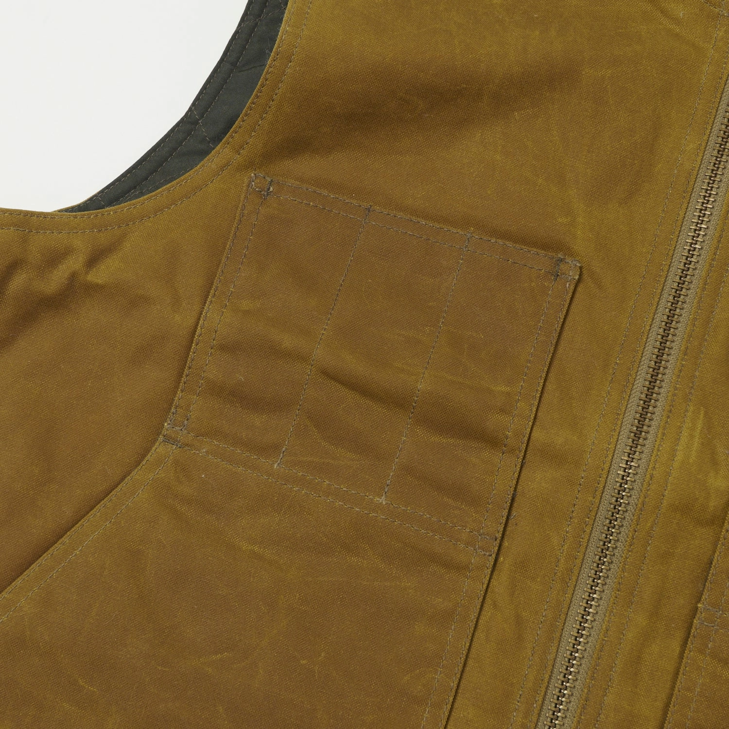 Filson Tin Cloth Insulated Work Vest - Dark Tan Minimal Travel Look