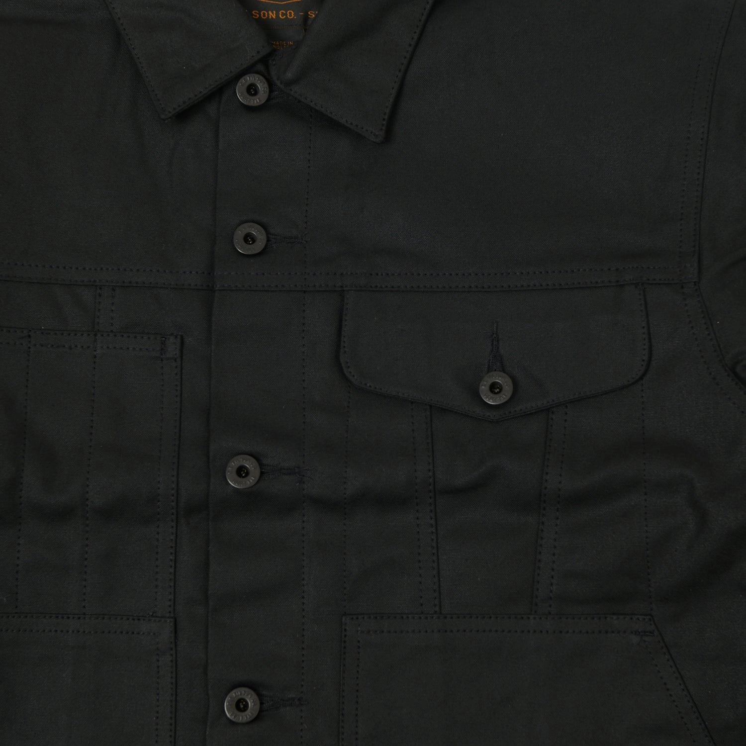 Filson Tin Cloth Short Lined Cruiser Jacket - Black Oversized style Active Urban Layer