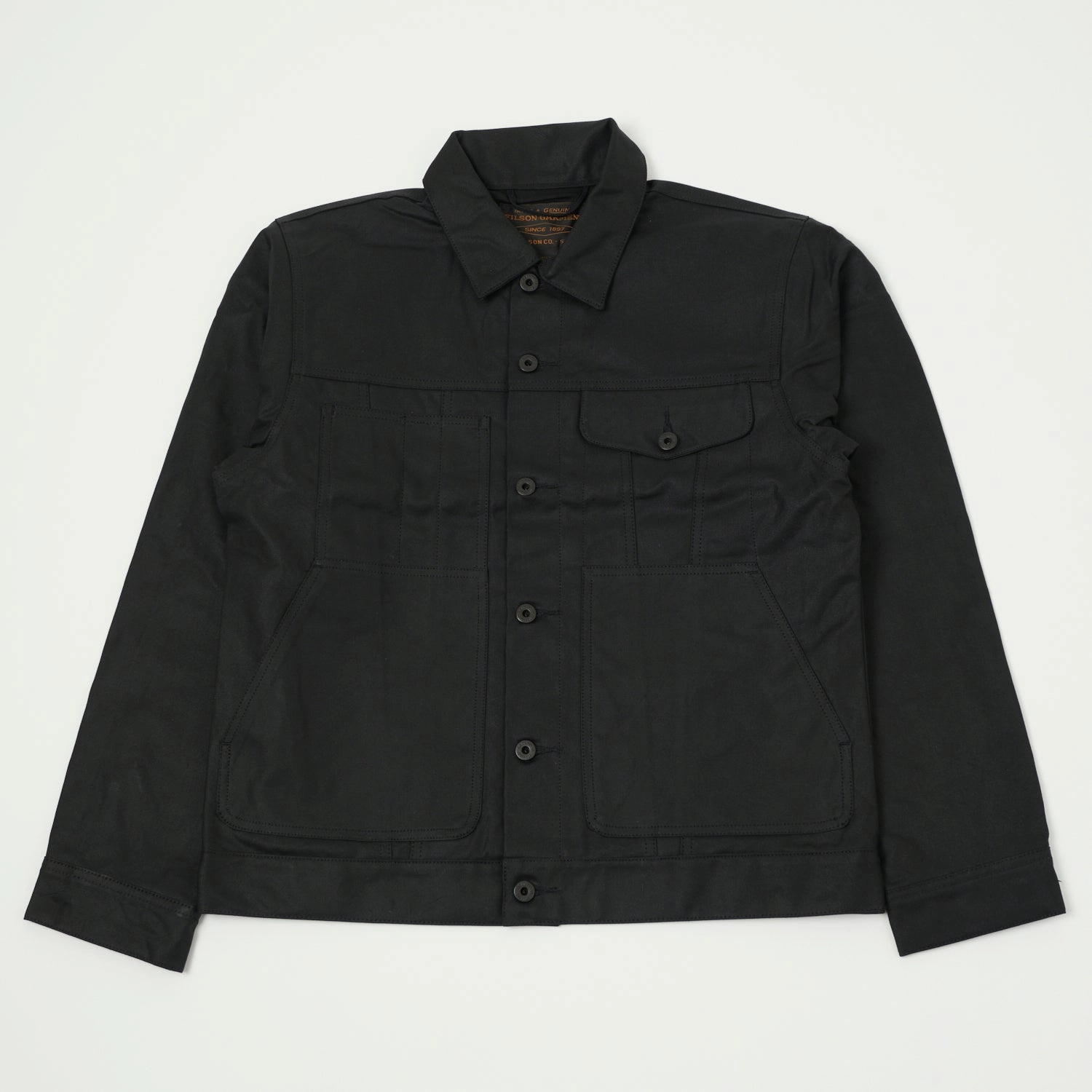 Filson Tin Cloth Short Lined Cruiser Jacket - Black TearResistantOuter