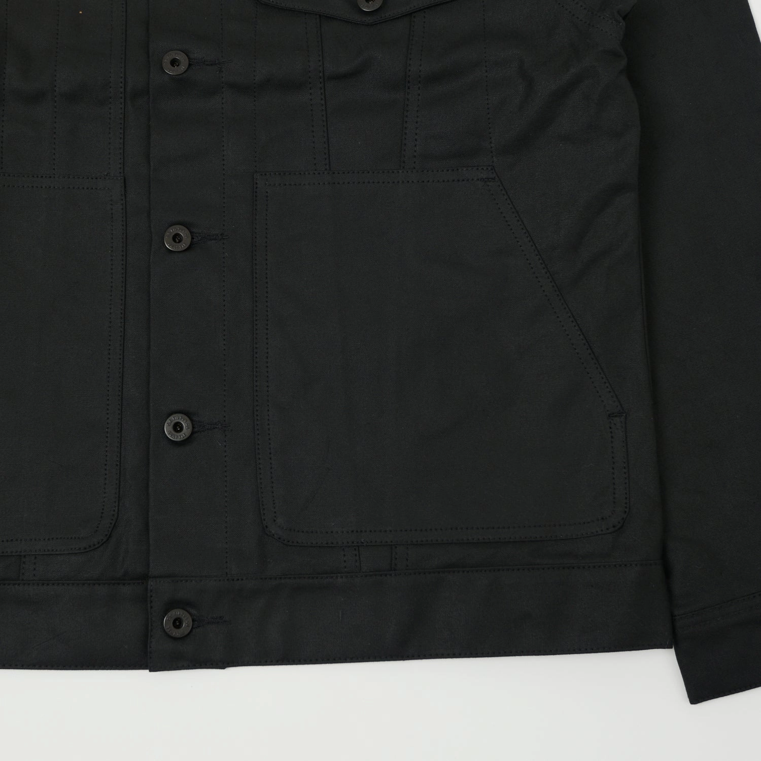 Filson Tin Cloth Short Lined Cruiser Jacket - Black Mid Length Design Water Repellent Fabric