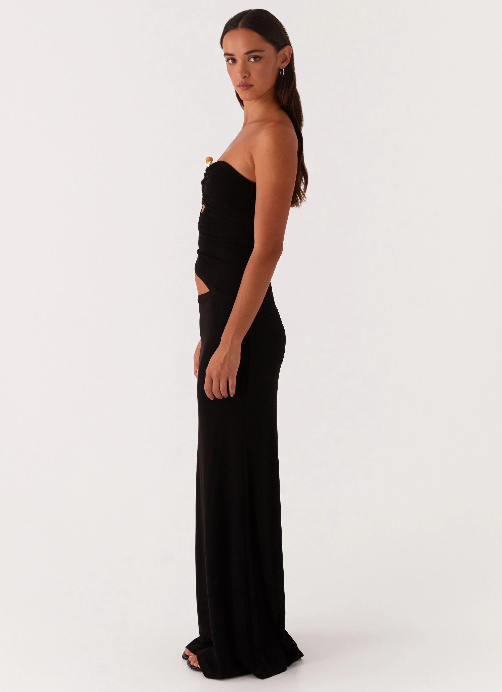 Nature Bloom Gender Free Wild Roses Maxi Dress - Black