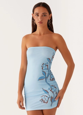 Casual maxi dress Finley Mini Dress - Blue Floral