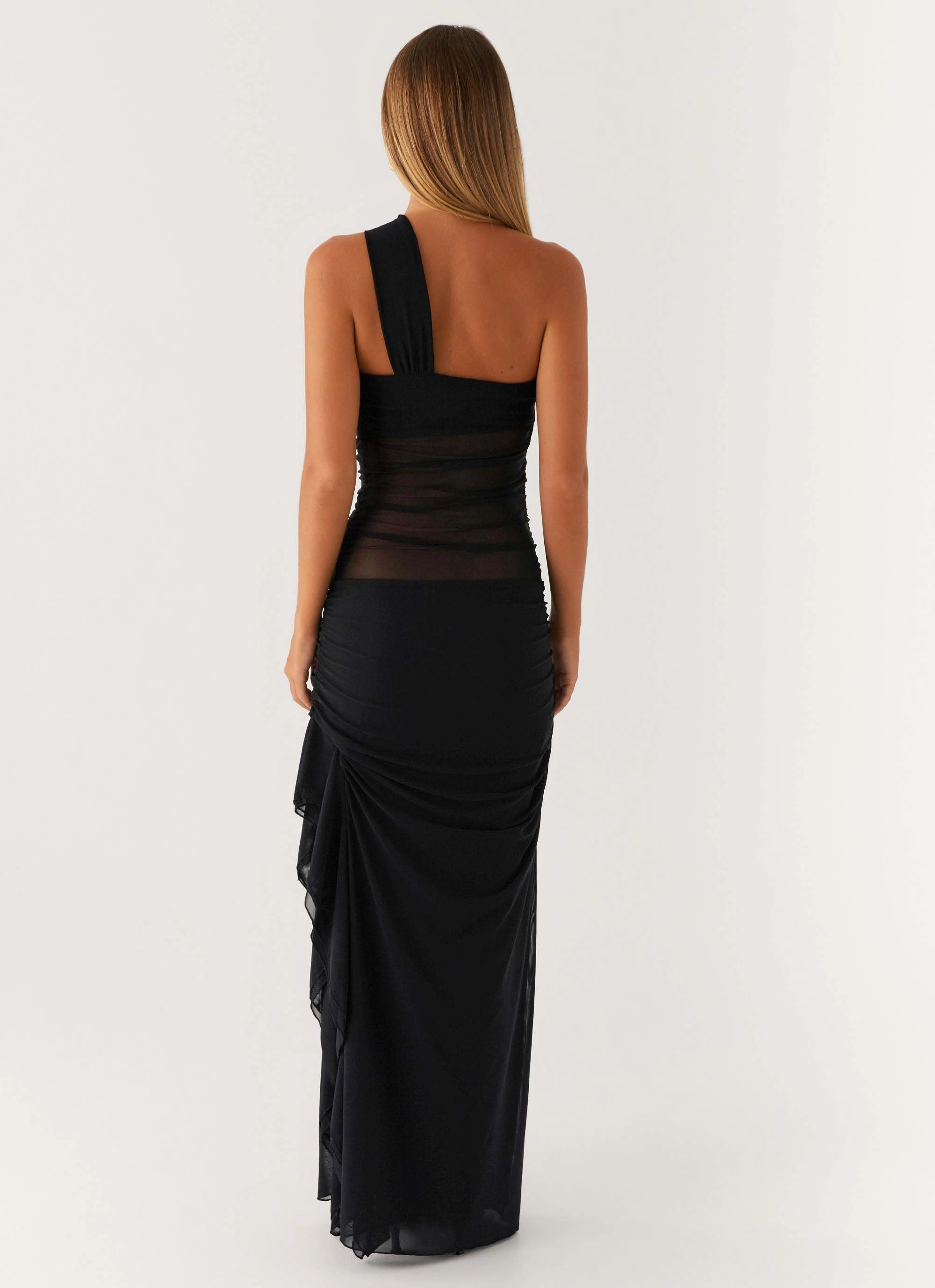Relaxed Wear Red-Carpet Fiona Maxi Dress - Black