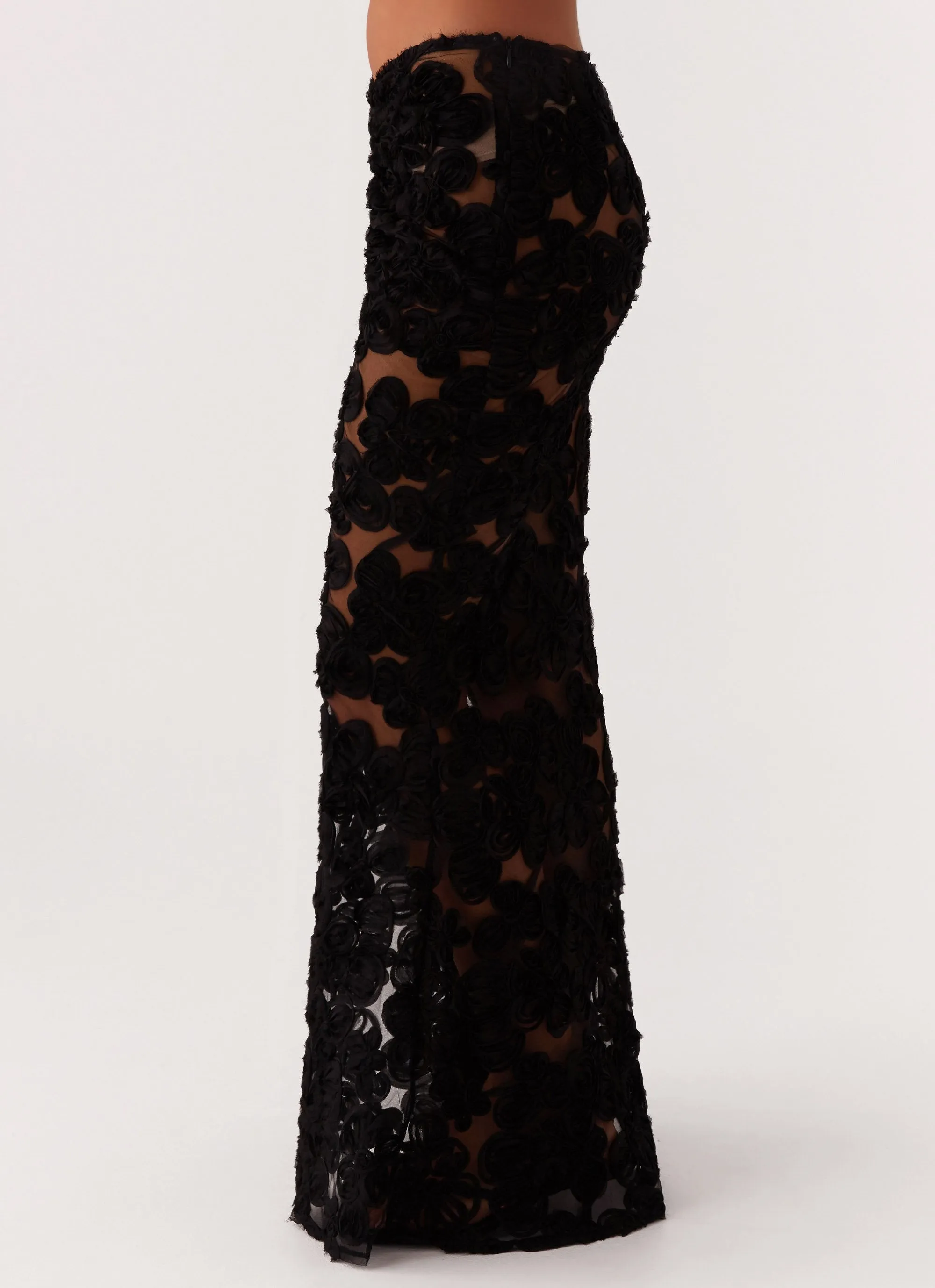 Fiorella Floret Maxi Skirt - Black Bold Mood Neutral palette