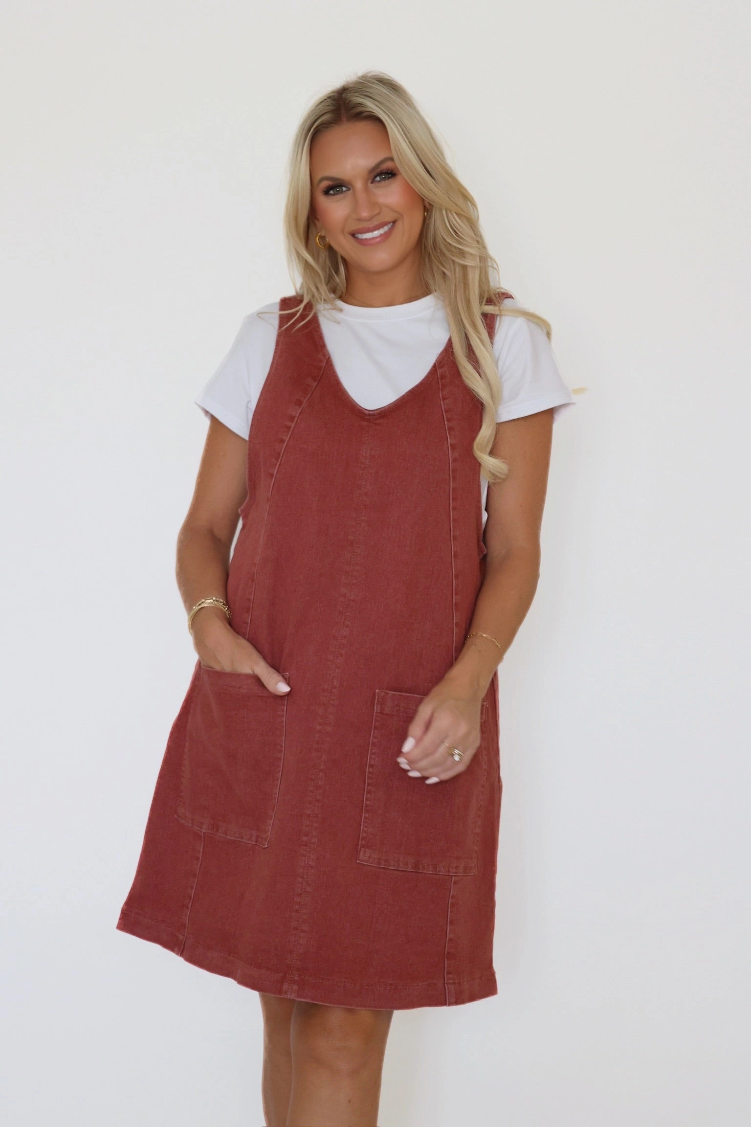 Minimalist Silhouette Soft Touch Texture First Of Fall Overall Dress