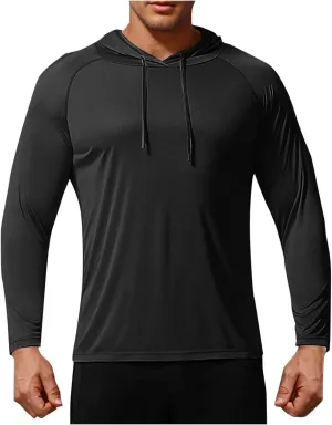 Fishing Shirts for Men Raglan Long Sleeve Sun Protection SPF 50  UV Tshirt Hoodies Rash Guard Hiking Fishing Swim Tops