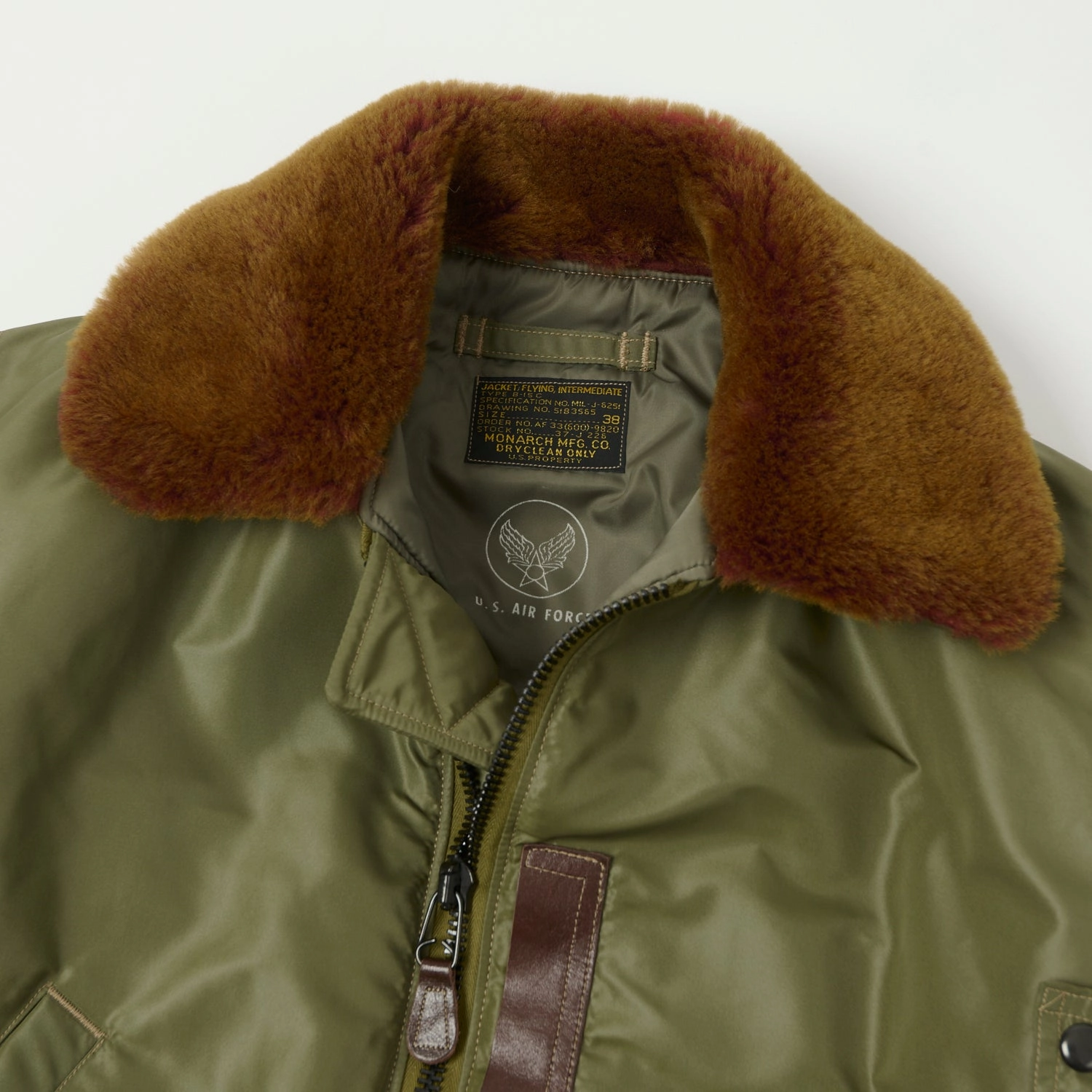 TOYS McCOY 'Type B-15C' Nylon Flight Jacket - Olive Flex Fit Fabric