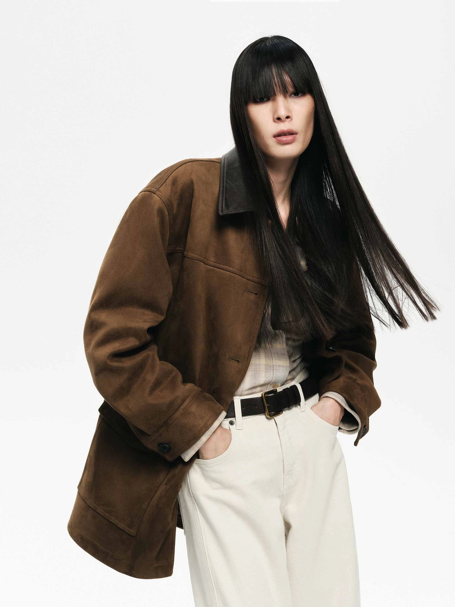 Leather Collar Down Jacket Weather Friendly