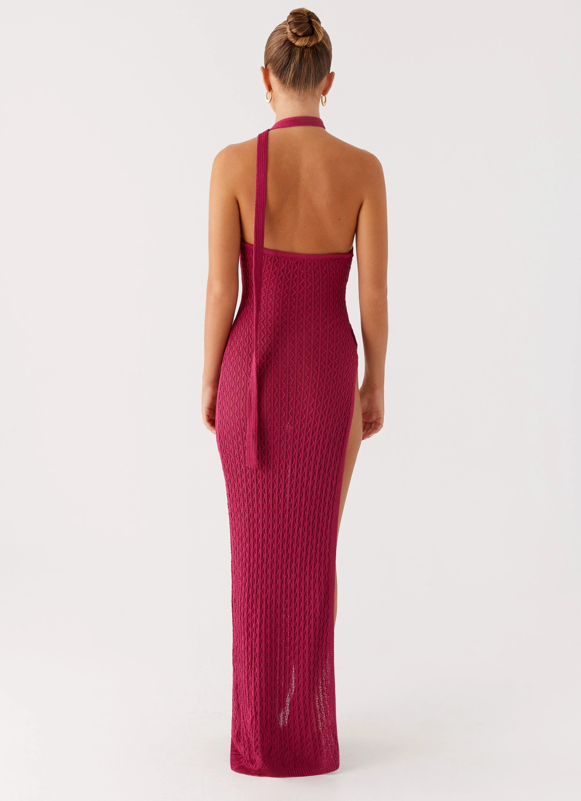 Versatile Wearable Carryn Knit Maxi Dress - Hot Pink