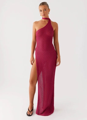 Happy Scent Dream Look Carryn Knit Maxi Dress - Hot Pink