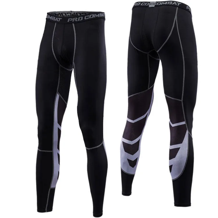 Fitness Long Pants Men Jogging Basketball Printed Fitted Ankle-Length Quick Dry Stretchable Quick-Drying Pants