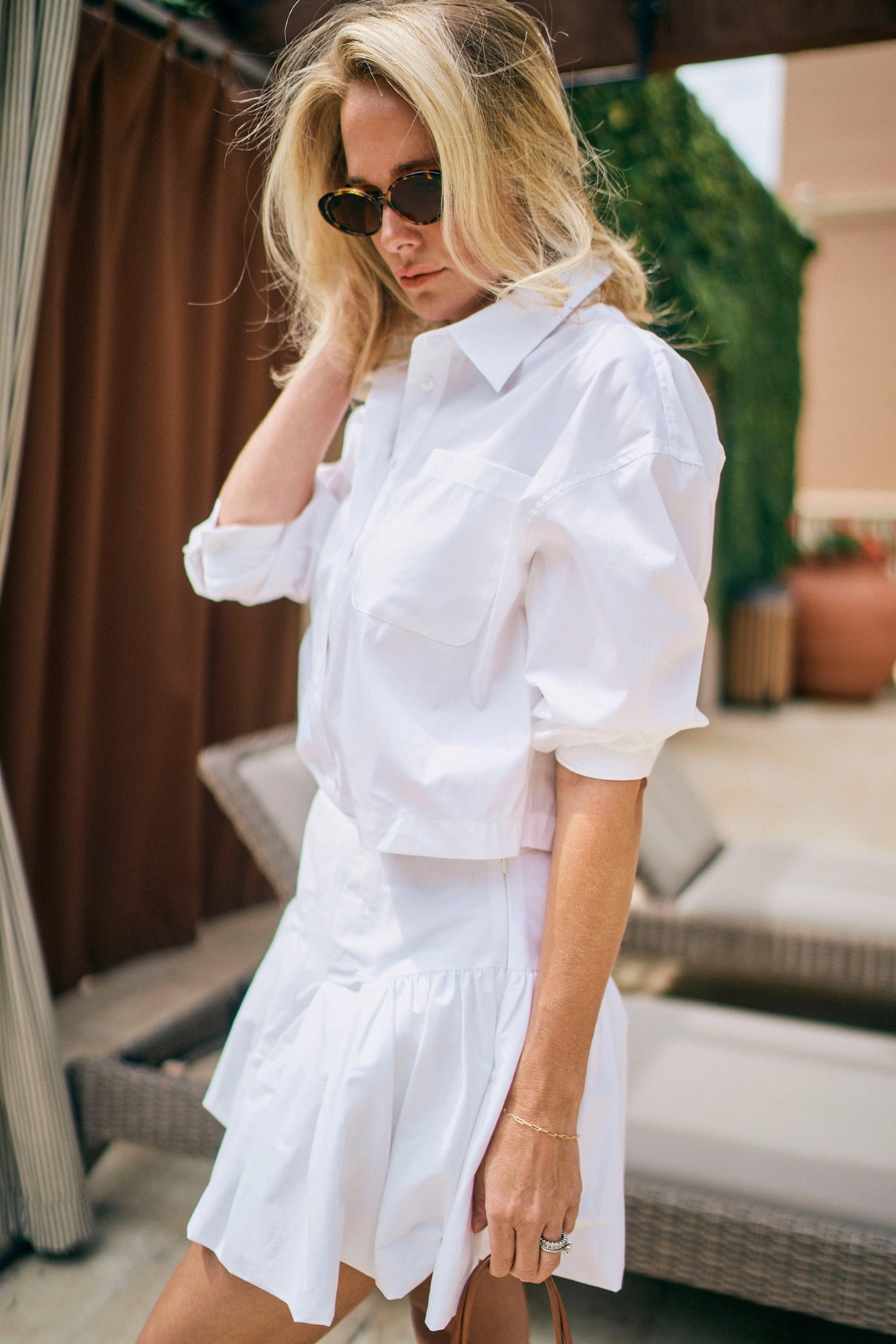 Eco Friendly Fabric MASON'S DAUGHTER | the Cropped Boyfriend Shirt, White