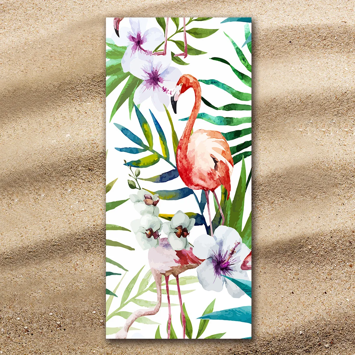 Flamingo Tropics Jumbo Beach Towel