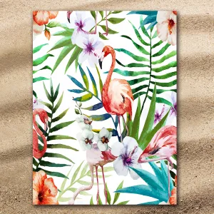 Flamingo Tropics Jumbo Beach Towel