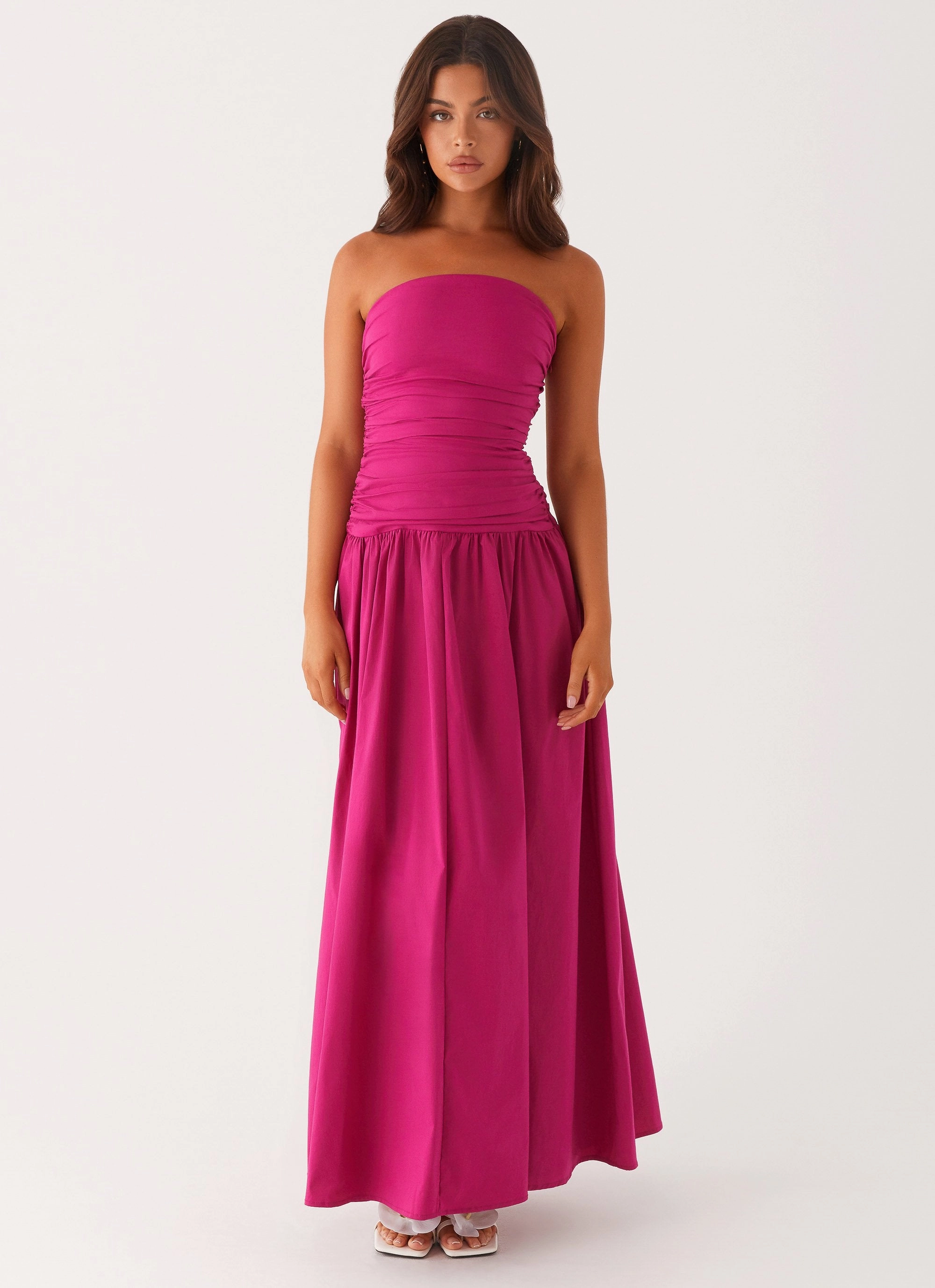 Carmel Maxi Dress - Fuchsia Smocked-Detail Refined Style