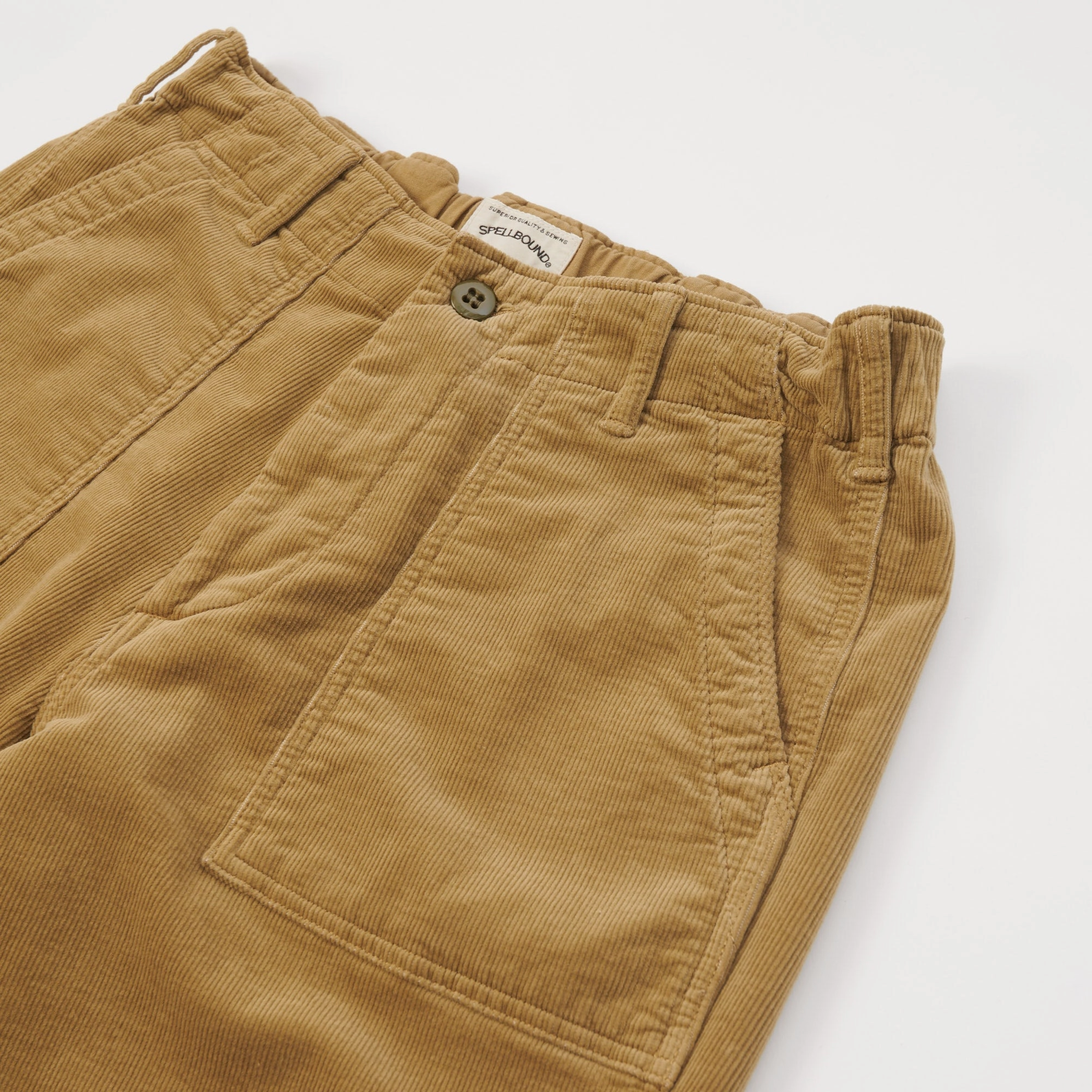 Sporty Comfort Casual Design Spellbound Corduroy Baker Trouser - Khaki