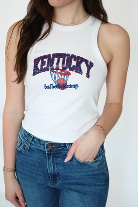 Soft Touch Texture Kentucky Basketball Camp Tank(FINAL SALE)