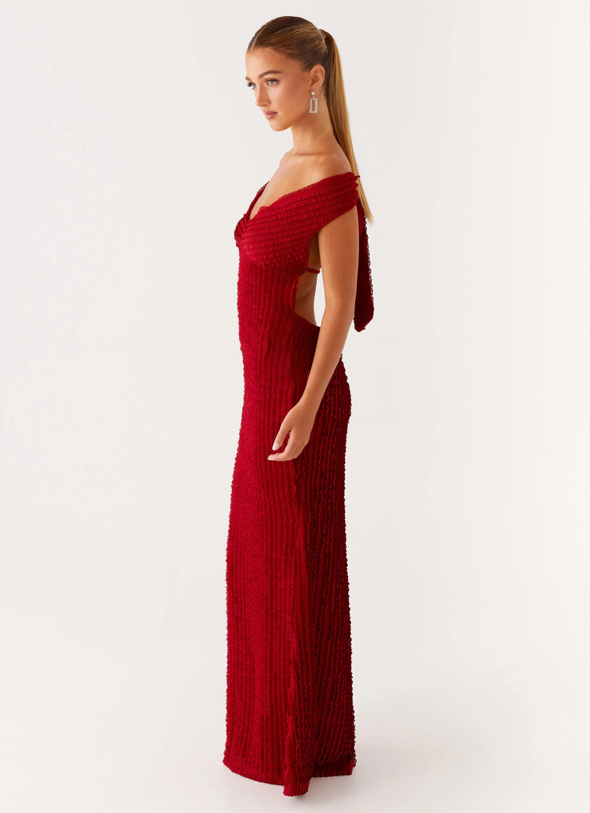 Chantelle Maxi Dress - Red Bless Touch Pure Fabric