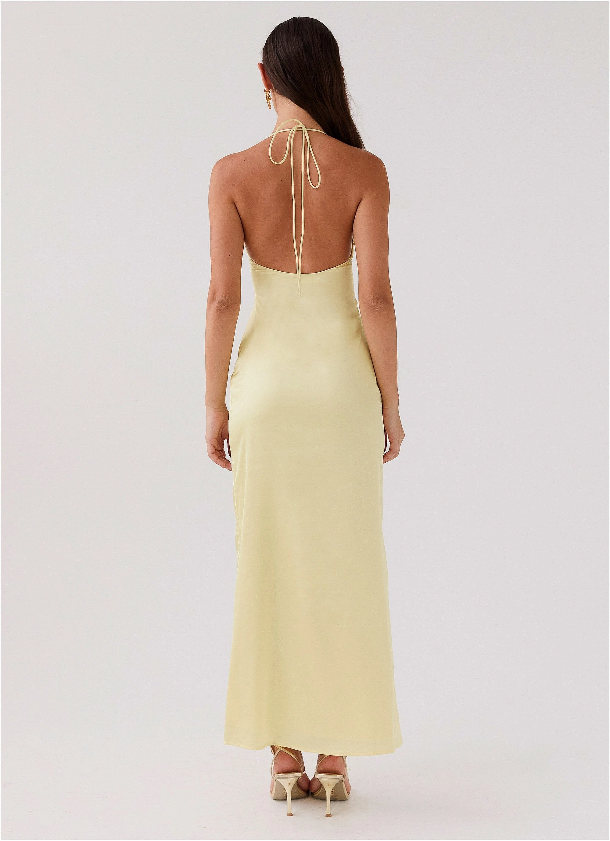 Dream Sight Lace Satin Maxi Dress - Lemon Fashionable Design