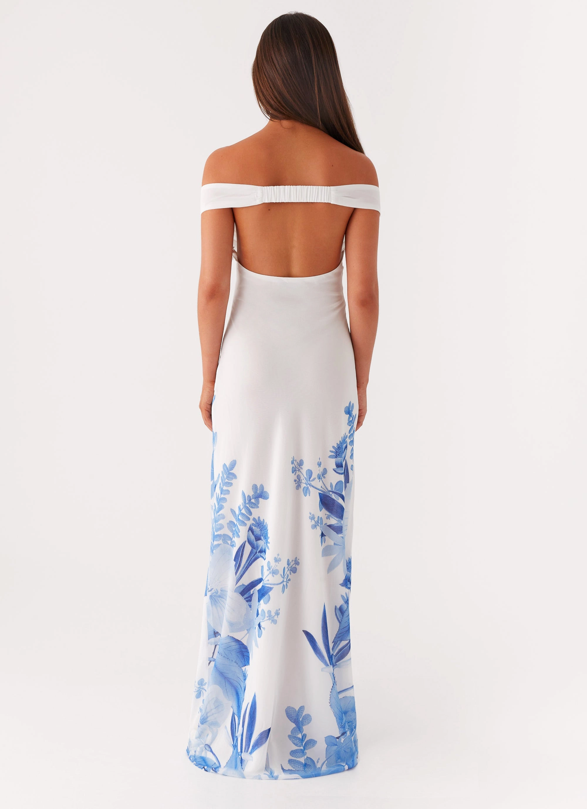 Playful Twist Krissa Maxi Dress - Blue Floral