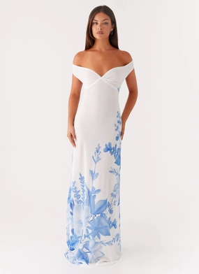 Move Free Modern Twist Krissa Maxi Dress - Blue Floral