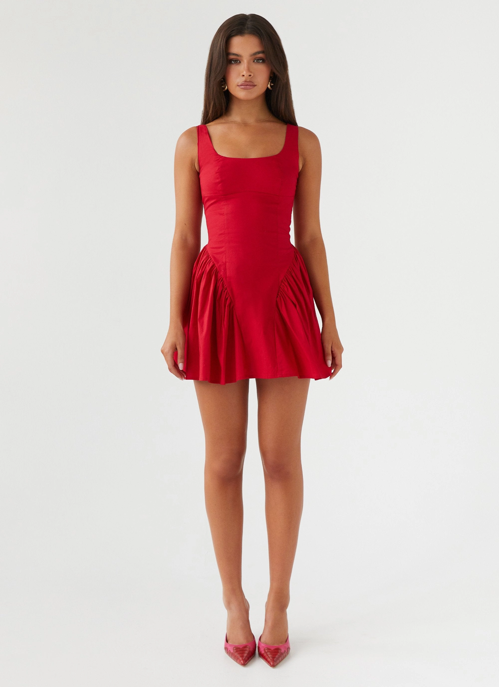 Beauty Feel Sassy Soiree Corset Mini Dress - Red