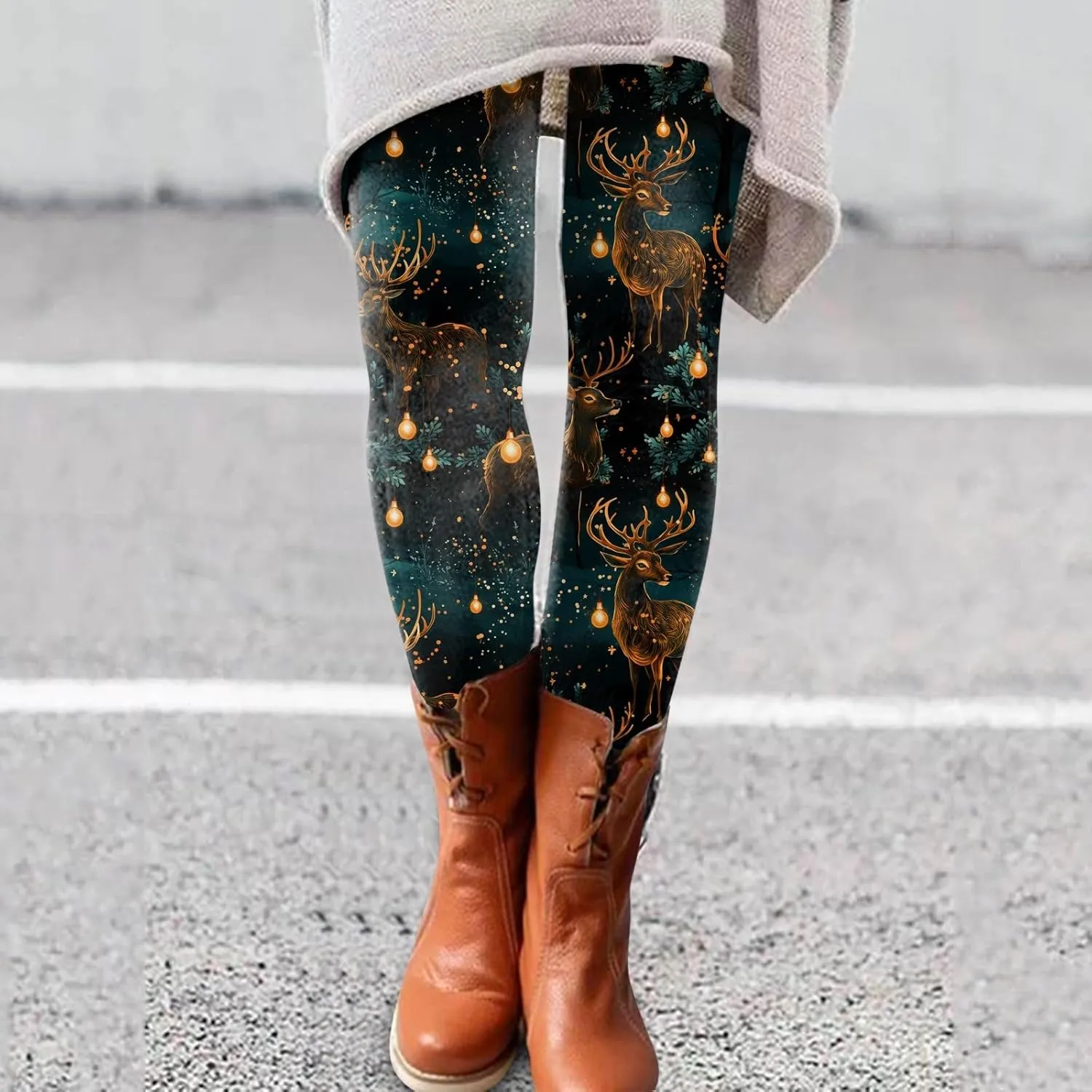 Fleece Lined Tights Women Length Elastic Fashion Soft Daily Transparent White Ash S 5XL Fall & Winter Cold Weather